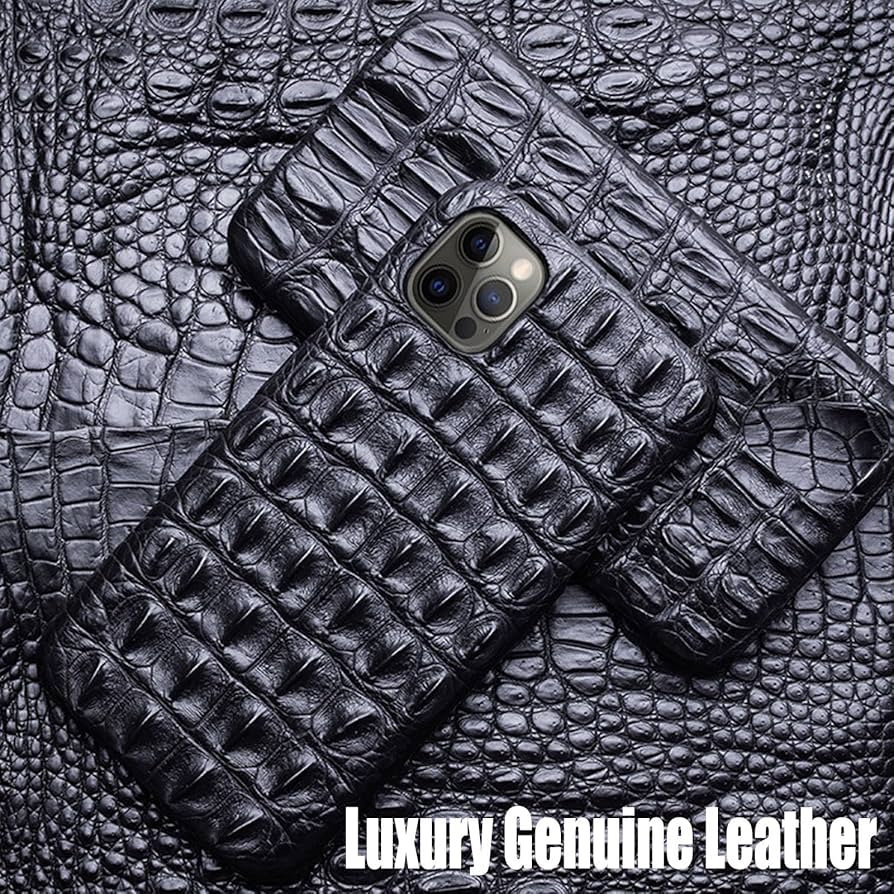 LABODÉT レザーケースブラッククロコダイルiPhone16 Pro Max Classic Case For iPhone 16 Pro Max In Alligator – Labodet