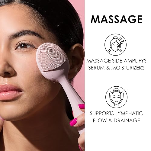Miniatura 3 de JAPONESQUE SKINTherapy Limpiador facial sónico rejuvenecedor, dispositivo de limpieza impermeable recargable con cepillo de silicona, levanta,