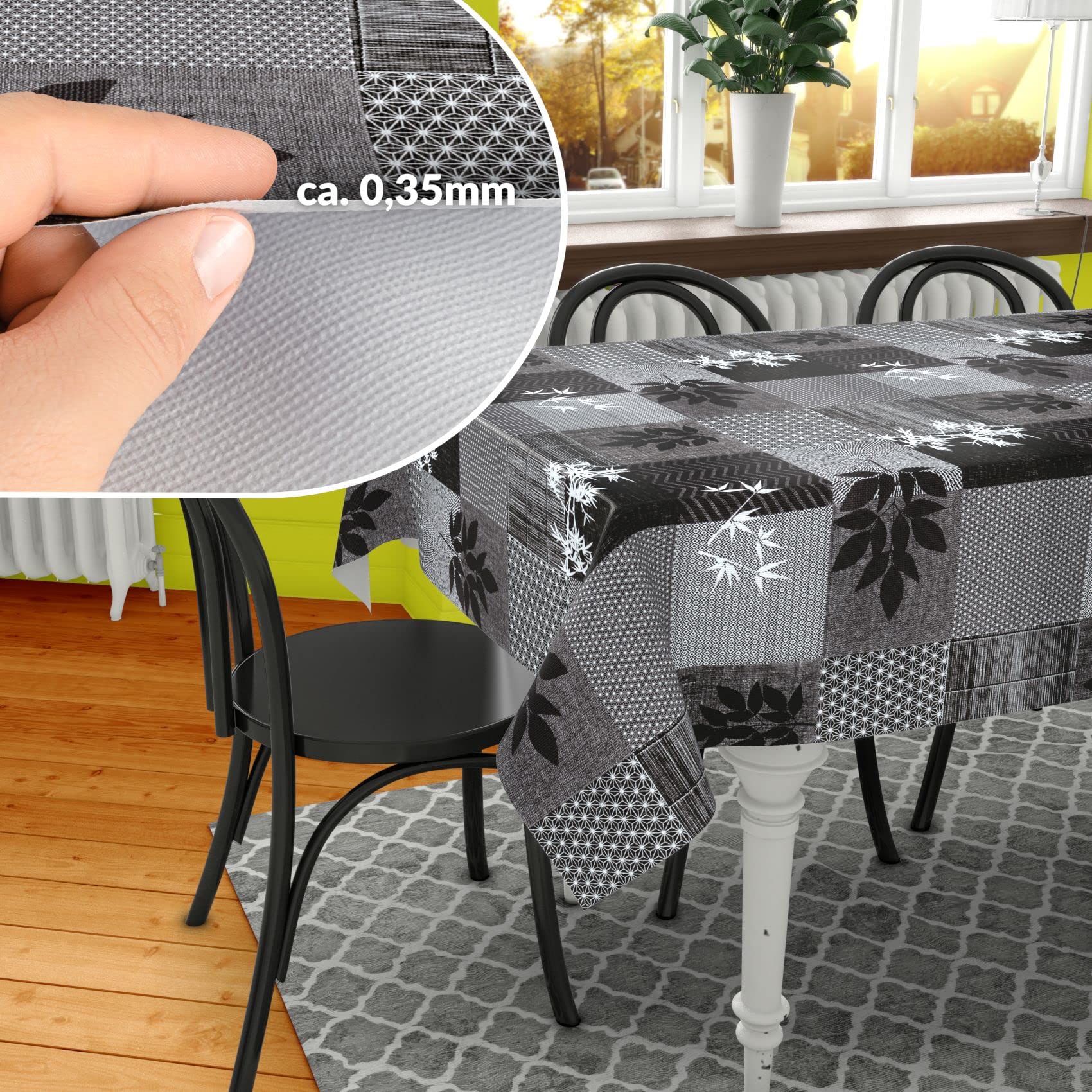 Toile Cirée Ronde 160 Nappe En Toile Cirée Lavable - Rectangulaire - Ronde - Ovale - Avec Gaufrage - Pour Table De Jardin - Élégance - Bord Coupé - Rond - 100 Cm Nappe Toile Cirée Ronde 160