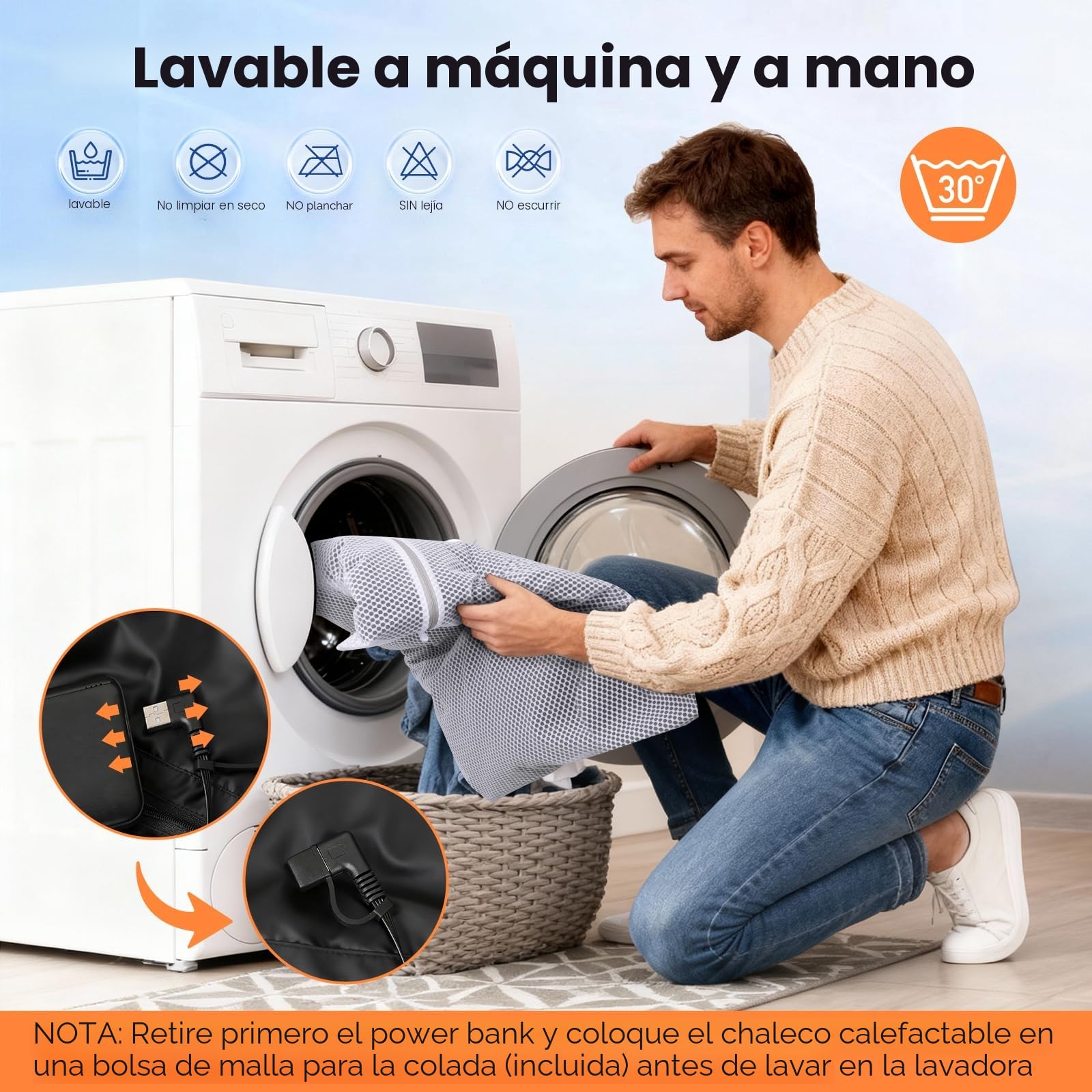 Chaleco Calefactable Hombre Mujer, Chaqueta Calefactable con 20000mAh Bateria, Chalecos Calefactables con 9 Zonas de Calefacción para Exteriores, Ropa Calefactables Para el Invierno (L)