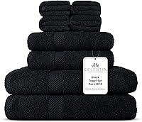 Vista 60 de Juego de 12 paños de lavado de 100 % algodón peinado para rostro y cuerpo (12 x 12 pulgadas), sostenibles, suaves, muy absorbentes, para hotel, spa