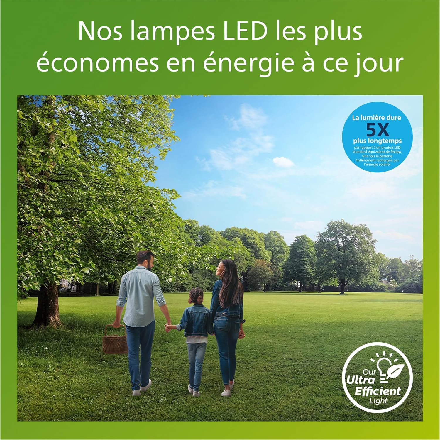 Philips Nissa Borne Extérieure UltraEfficient avec Capteur, 3000 K, 250/25 lm, Noir