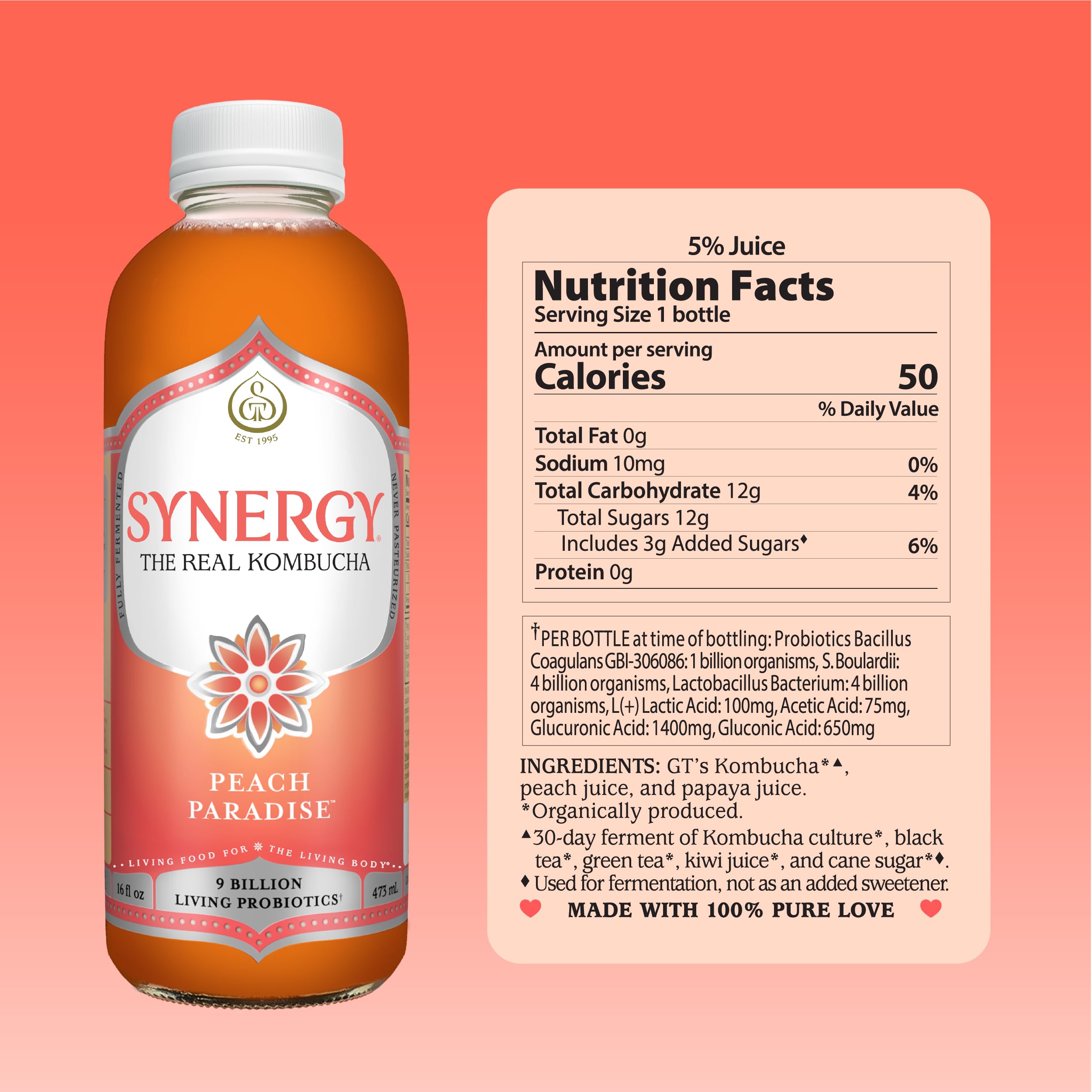 FASHION BODY KOMBUCHA & DIETARY FIBER 2箱セット Amazon.com: SYNERGY The Real Kombucha - Peach Paradise - 16 fl oz