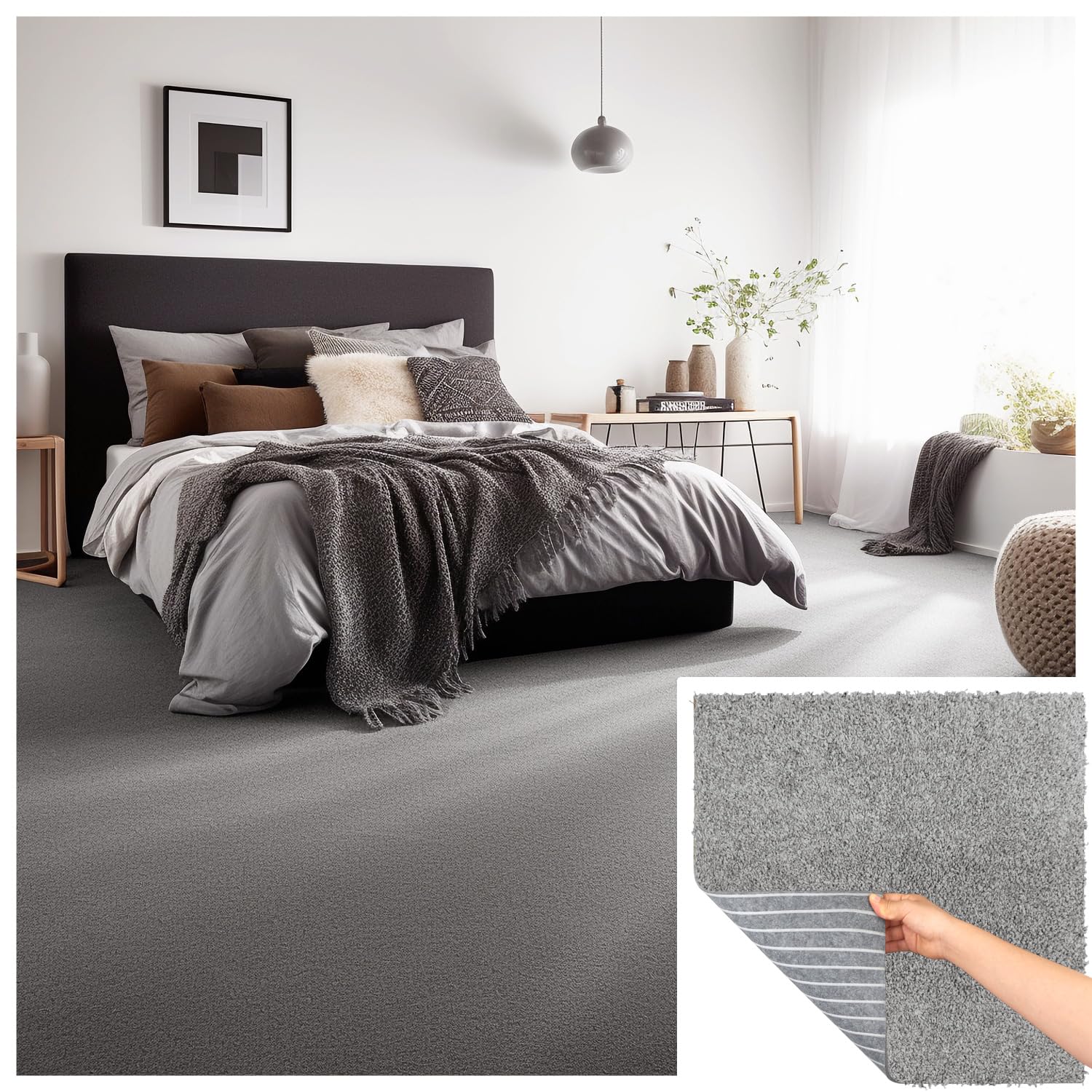 Matace Plush Removable Carpet TilesAthena [8 squares21.52 sqft