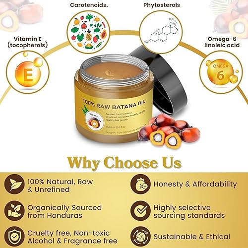 Miniatura 6 de Aceite de batana para el crecimiento del cabello  Aceite de Ojon orgánico 100% crudo sin refinar de Honduras  Tratamiento capilar prensado en frío