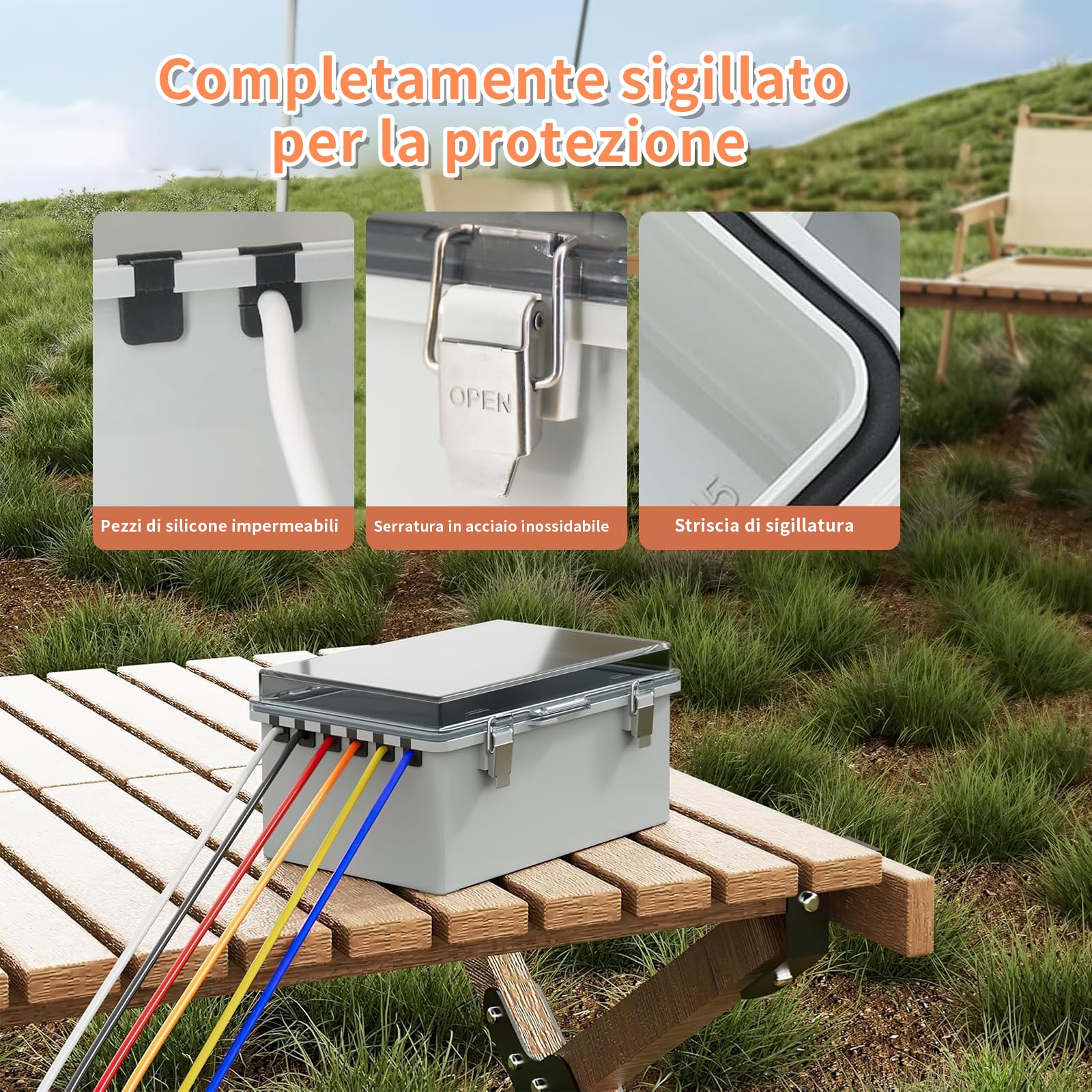 Scatola Elettrica da Esterno, Scatola di Derivazione Esterna IP66, Armadio Trasparente Esterno con accessori per il montaggio a parete e serratura (29 x 19 x 14 cm)