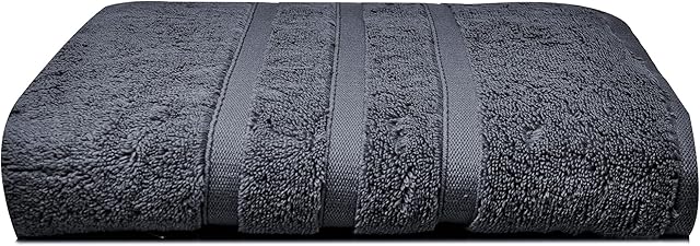 Luxury Bath Sheets Zero Twist Cotton 600 GSM (90 x140cm) Thick & Plush Hotel Quality Large Pool Spa & Hotel Bathroom Bath Towels | Pack Of 1 Charcoal Grey