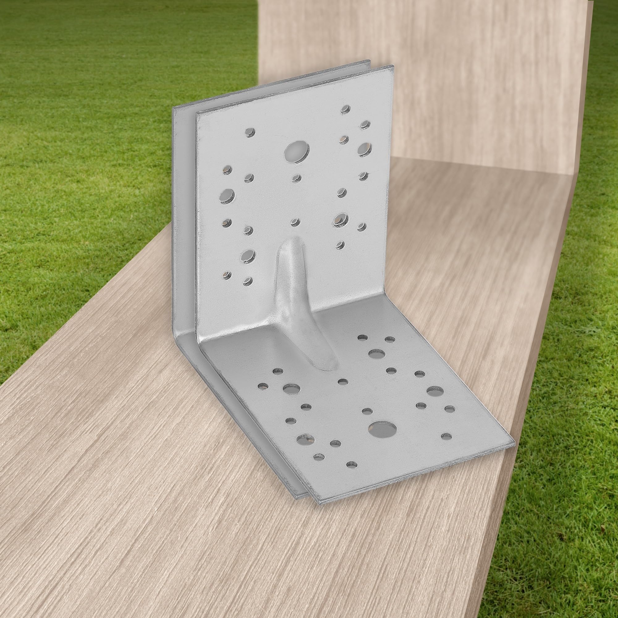 KOTARBAU® 25 Pezzi Staffa Angolare - Acciaio Zincato - 130 x 130 x 100 mm - Argento - Staffe Angolari per Legno - Squadretta Angolare 90 Gradi - Resistente alla Corrosione