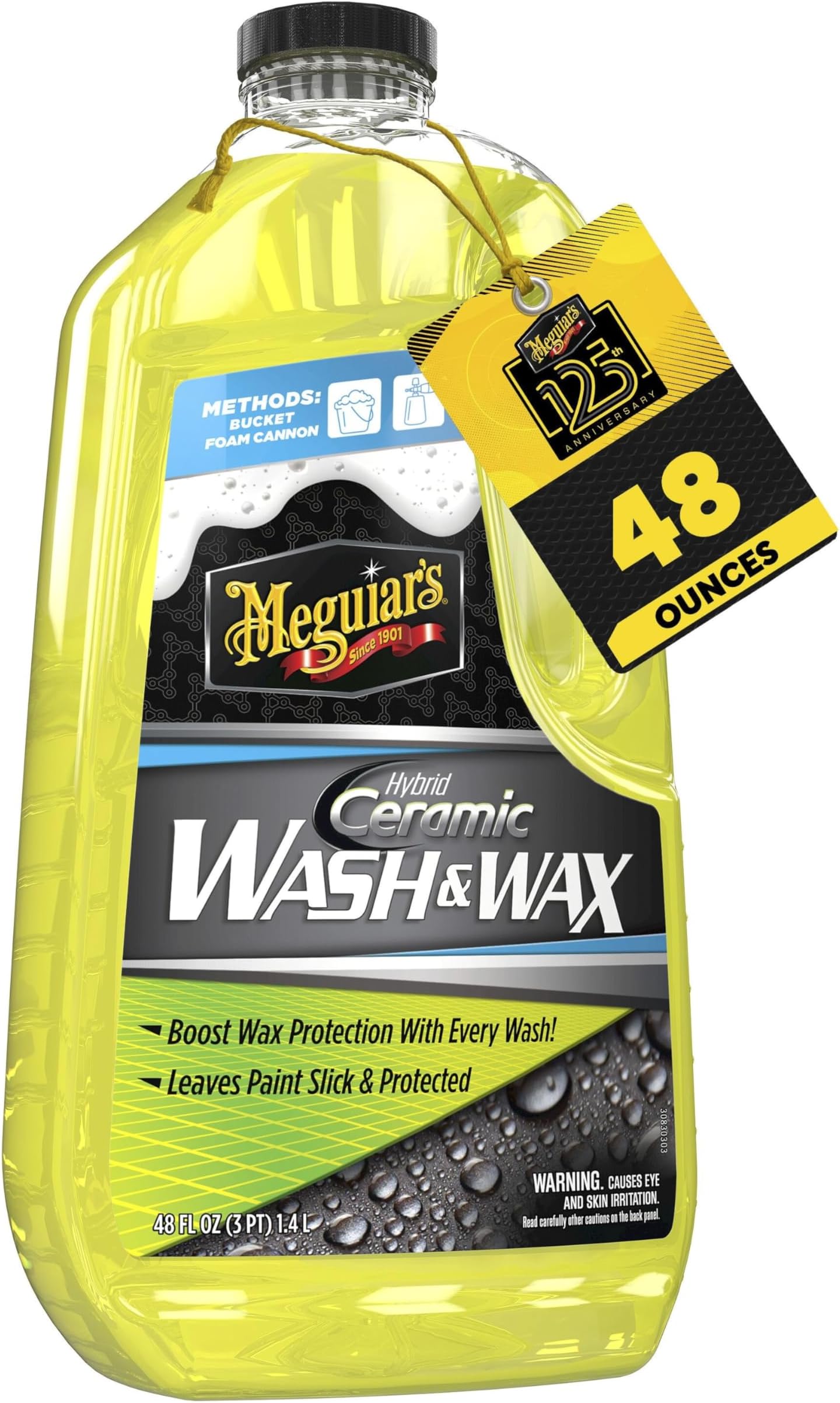 Hybrid Ceramic Wash & Wax - Sophisticated Car Wash Gently Cleans and Adds Shine and Slickness While Boosting Paint with Hybrid Ceramic Wax and Extreme Water Beading - 48oz