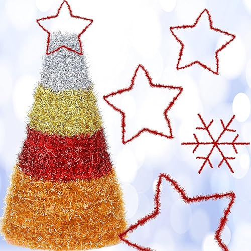 Miniatura 4 de Syhood Guirnalda de oropel de Navidad de 210 pies con purpurina fina, guirnalda metálica de oropel para festividades, decoración para árbol de