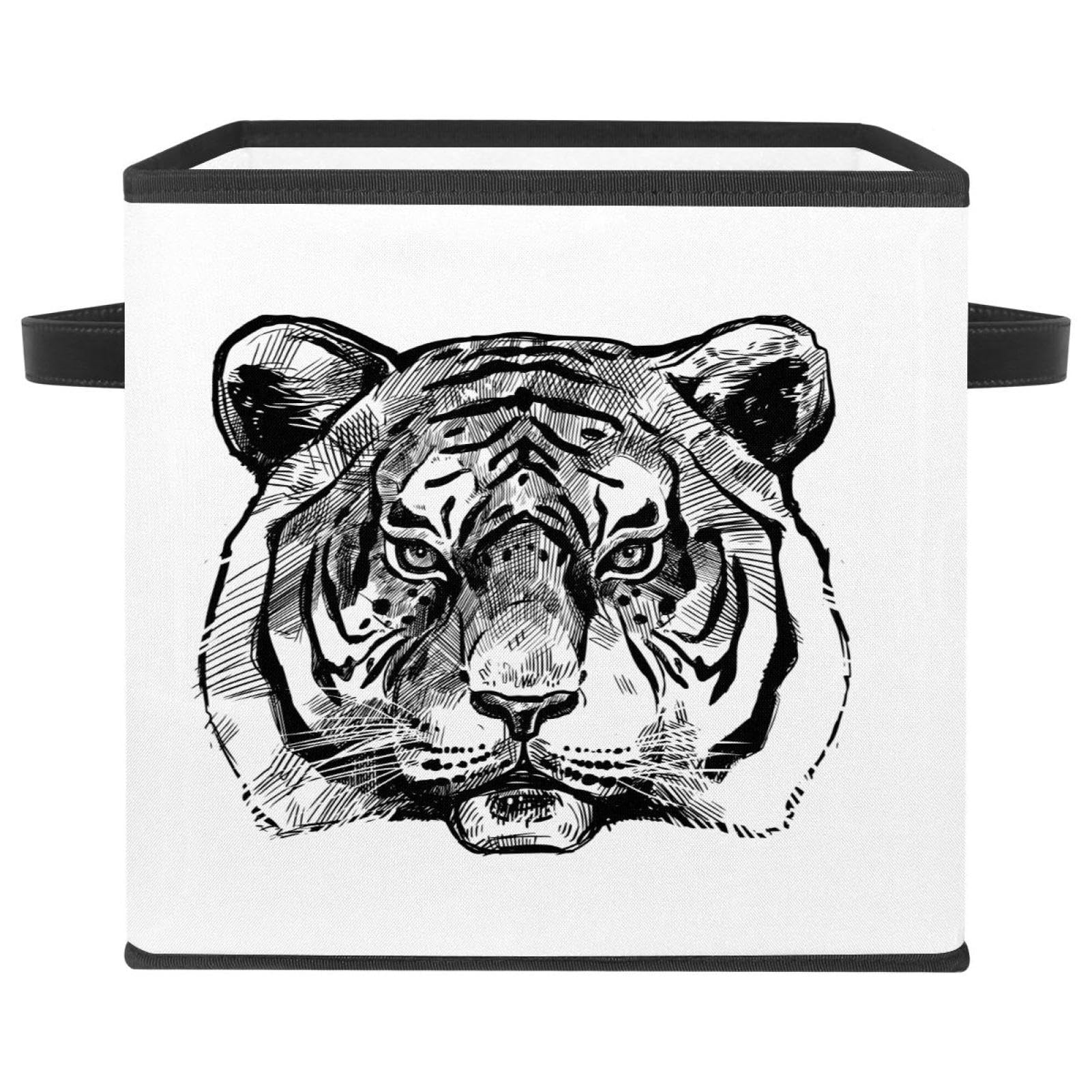 Boîte de rangement tigre en tissu pour organiser les jouets et vêtements dans la chambre