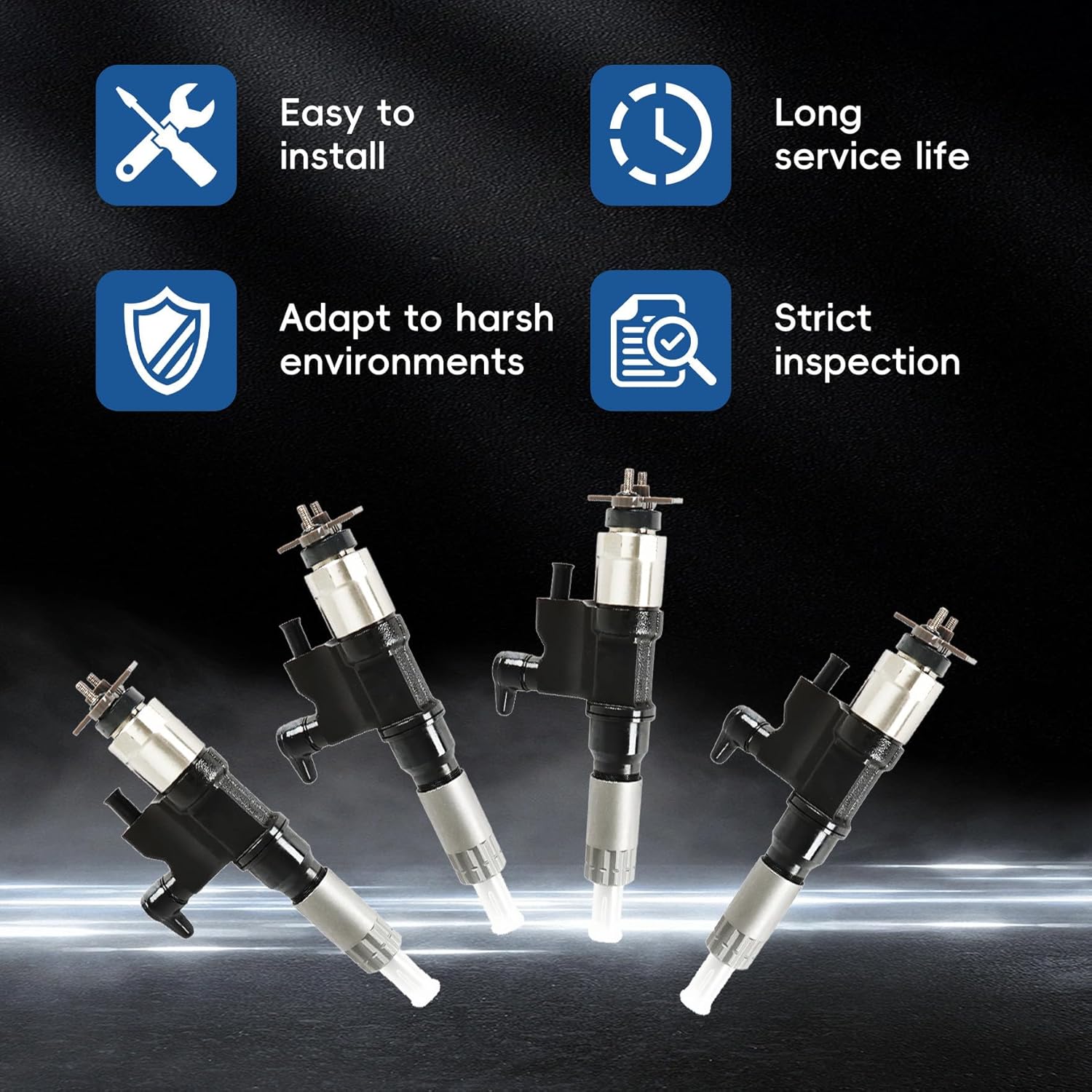 waltyotur 4X Fuel Injectors 095000-5471 8-98151837-0 Replacement for Isuzu NPR NPR-HD 5.2L 2001 2002 2003 2004 2005 2006 2007 4HK1 Engine Diesel