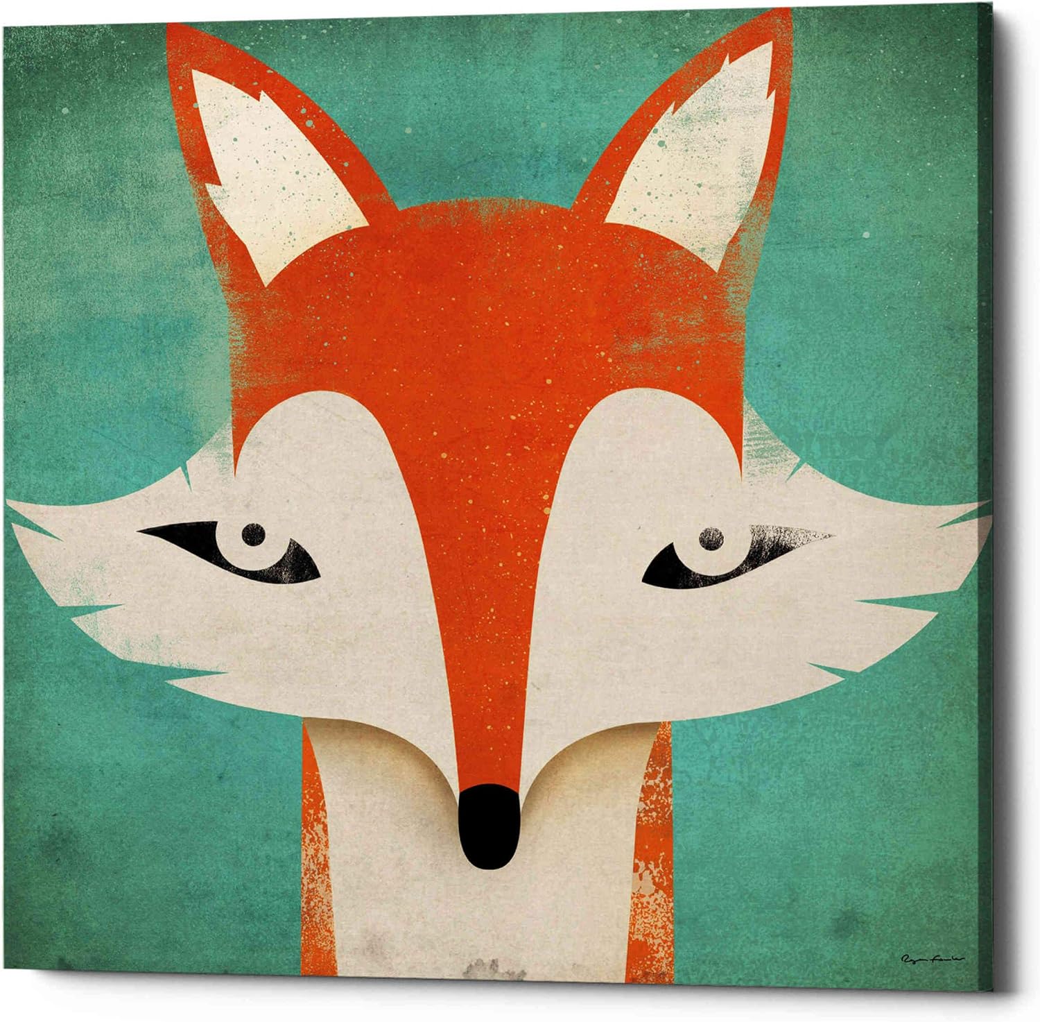 Epic Graffiti 'Fox' by Ryan Fowler, Canvas Wall Art, 12"x12"