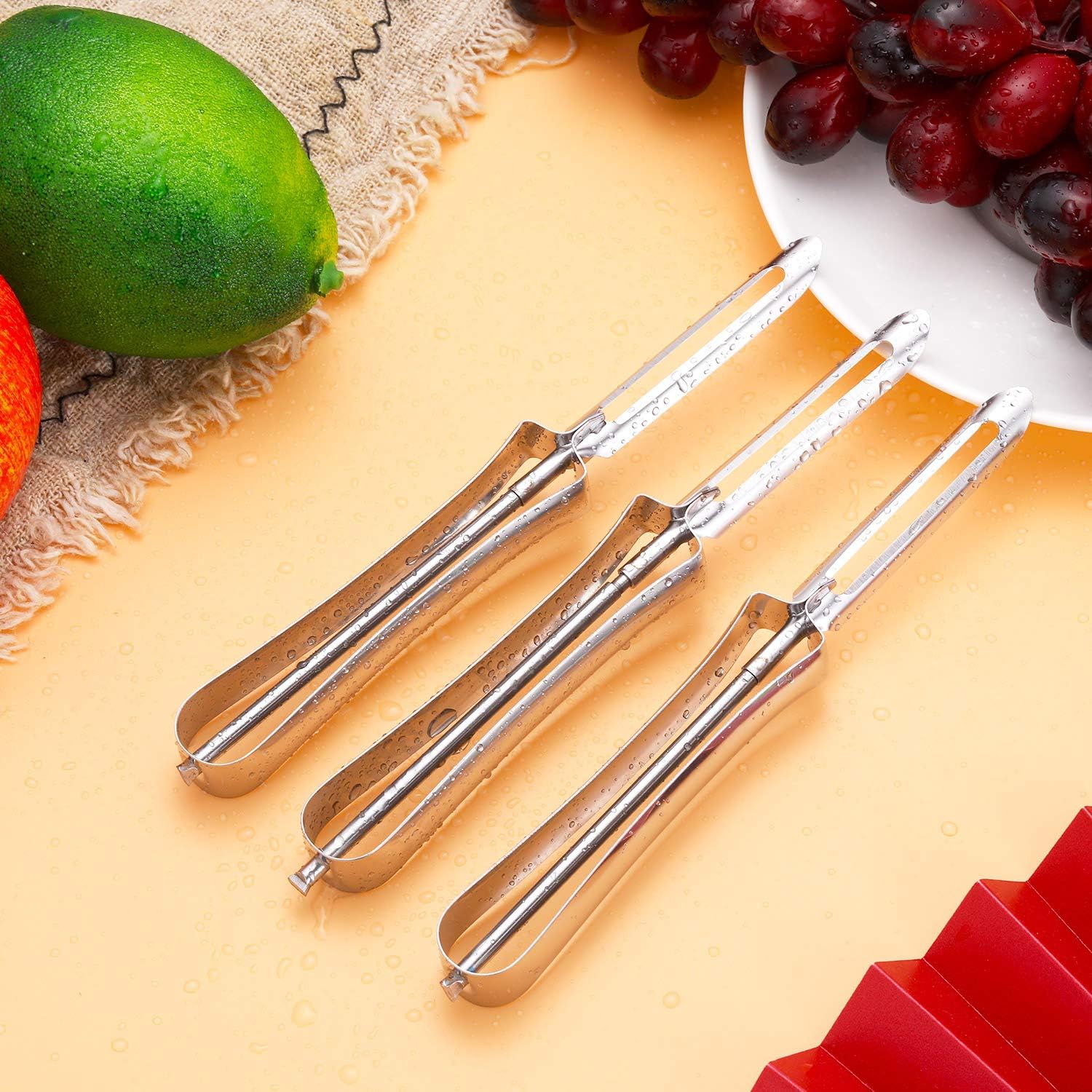 Stainless Steel Peeler Kitchen Vegetable Peeler Fruit Vegetable Peeler Rotary Peeler for Home Kitchen Carrots Potatoes Peeling Tools(5 Pieces): Home & Kitchen
