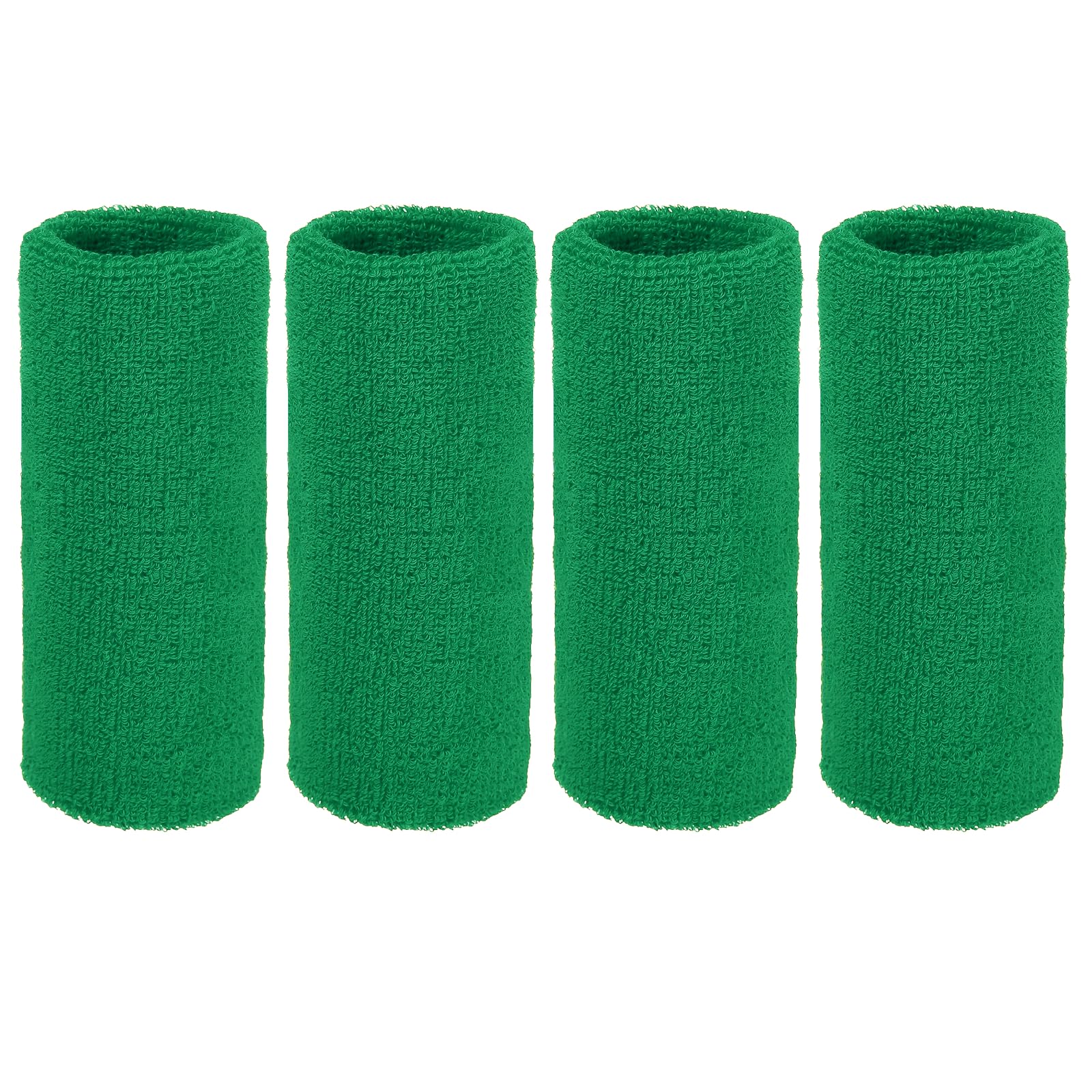 YELARXI Wristbands Sweatbands, Wrist Bands for Sweat Sports Wristbands 6x3 in & 4 Pack & Forest Green-Fitting for (Tennis/Basketball/Football/Running/Working Out/Men & Women)