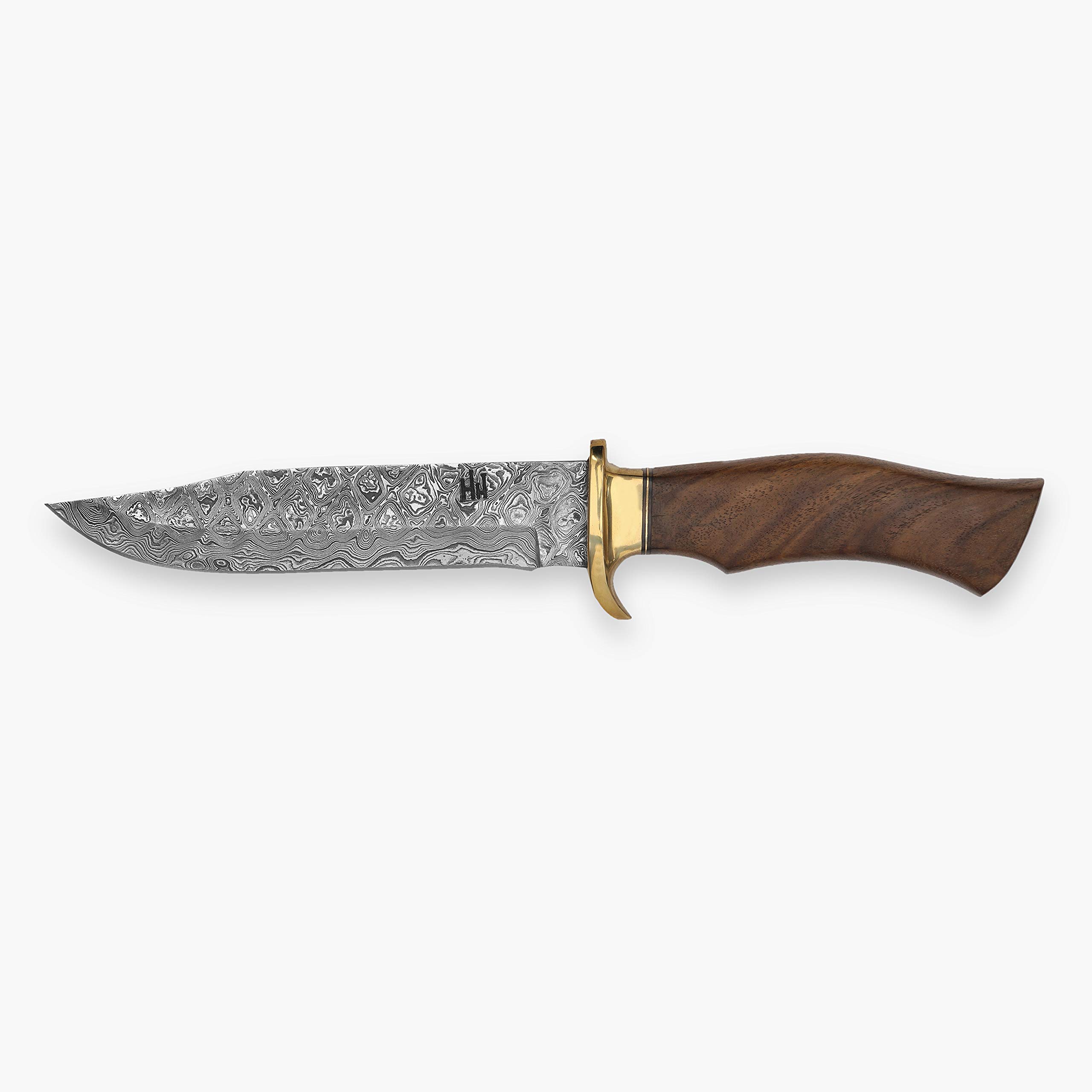 Hobby Hut HH-337, Damaststahl-Jagdmesser mit Scheide, Messer mit Fester Klinge