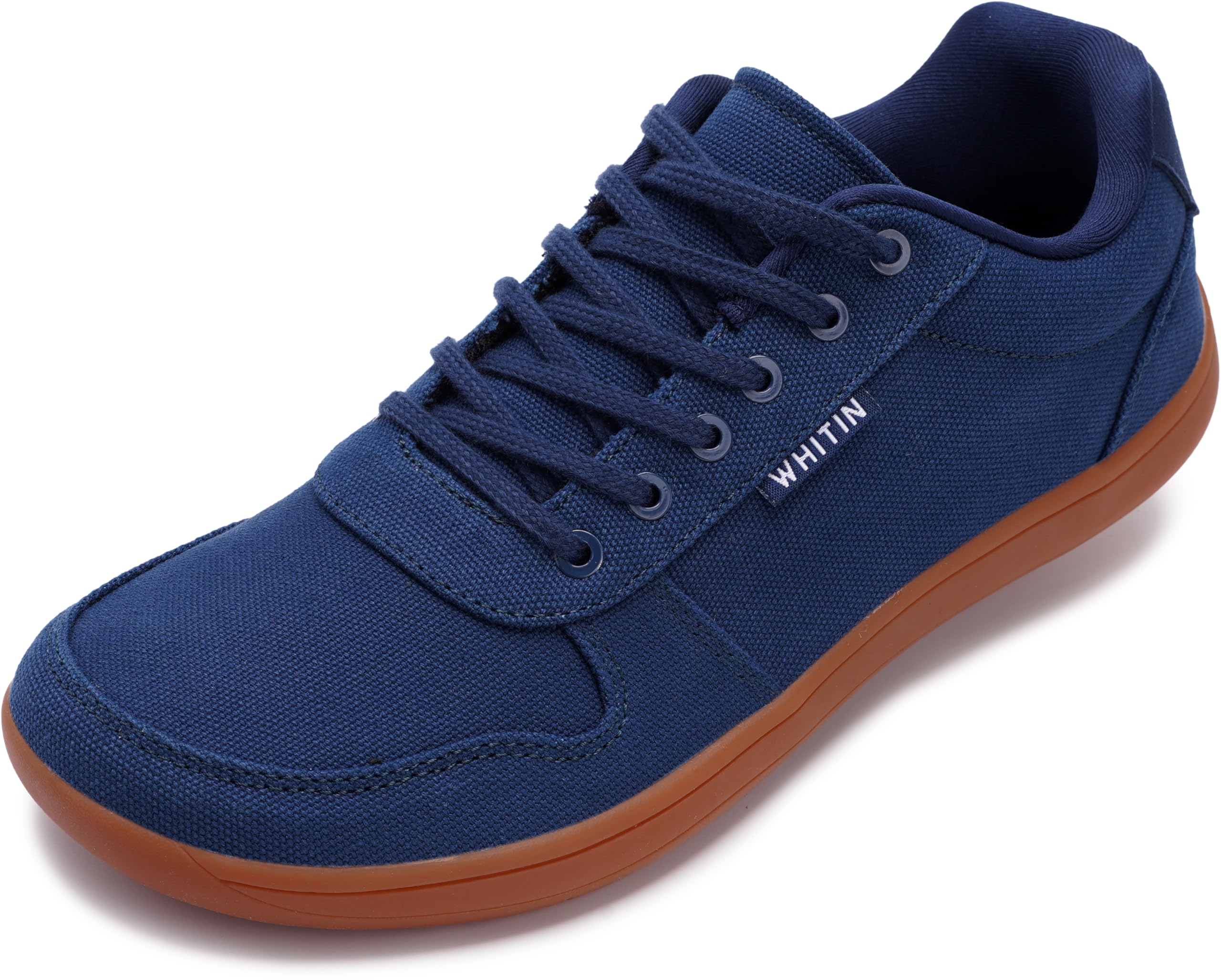 WHITIN Men's Wide Barefoot Shoes | Stylish Canvas Minimalist Sneakers | Zero Drop Sole