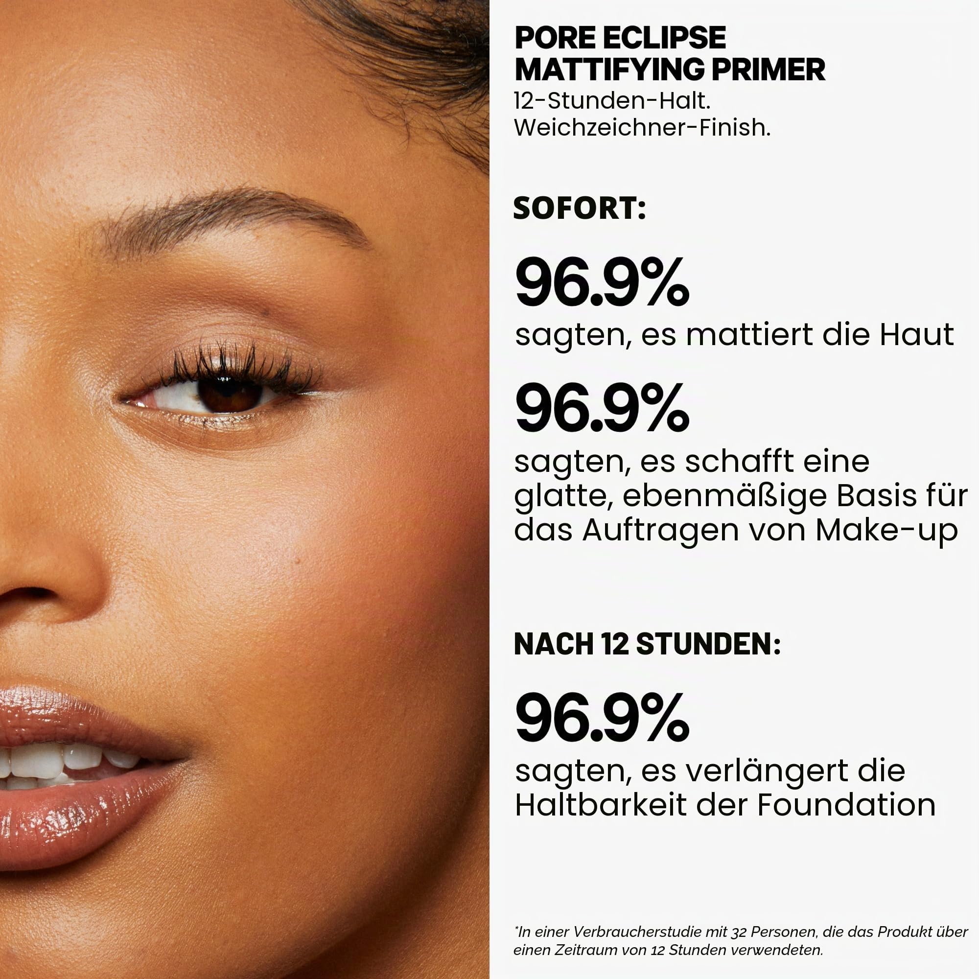 Milch Make-up Pore Eclipse mattierende Grundierung - 1,3 fl oz - Gesichtsgrundierung - Glättet die Haut, kontrolliert den Glanz - Bis zu 8 Stunden Tragezeit - Nicht komedogen - Vegan, tierversuchsfrei