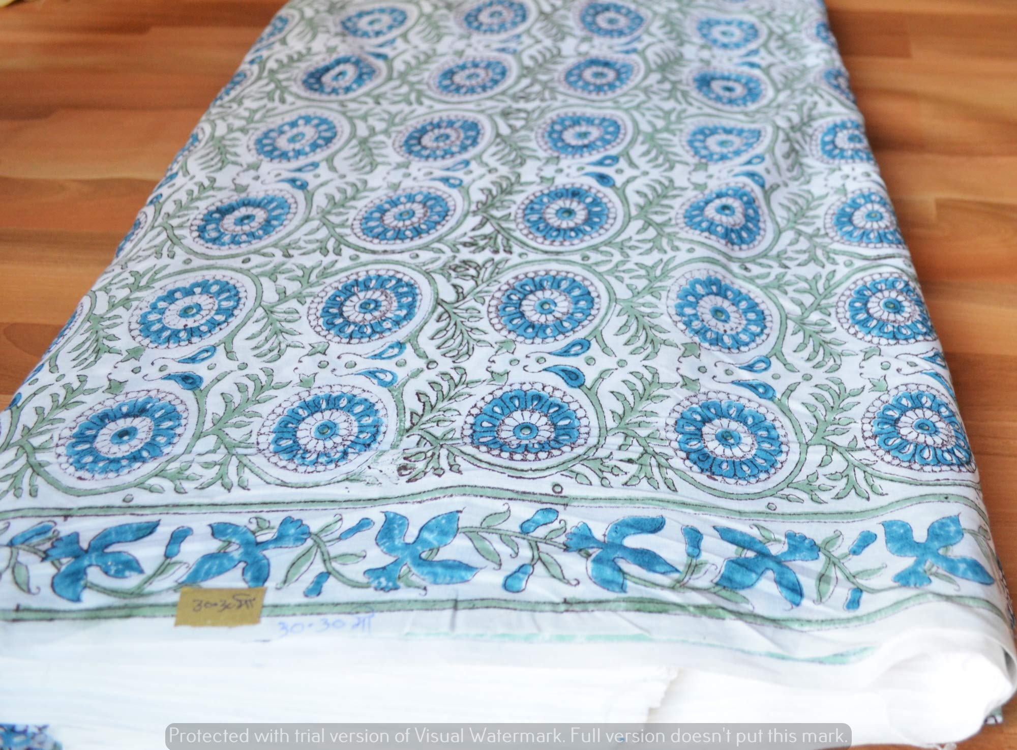 Traditional Jaipur Cotone stampato, Tessuto tagliato a misura, Tessuto con stampa indiana, Fodera per cuscino, Sciarpa, Panni per, Abito estivo