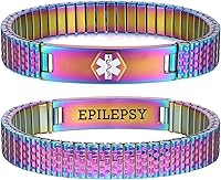 Vista 69 de Pulseras médicas de alerta ajustables AOAMID para hombres, pulseras de acero inoxidable para mujeres con grabado gratis