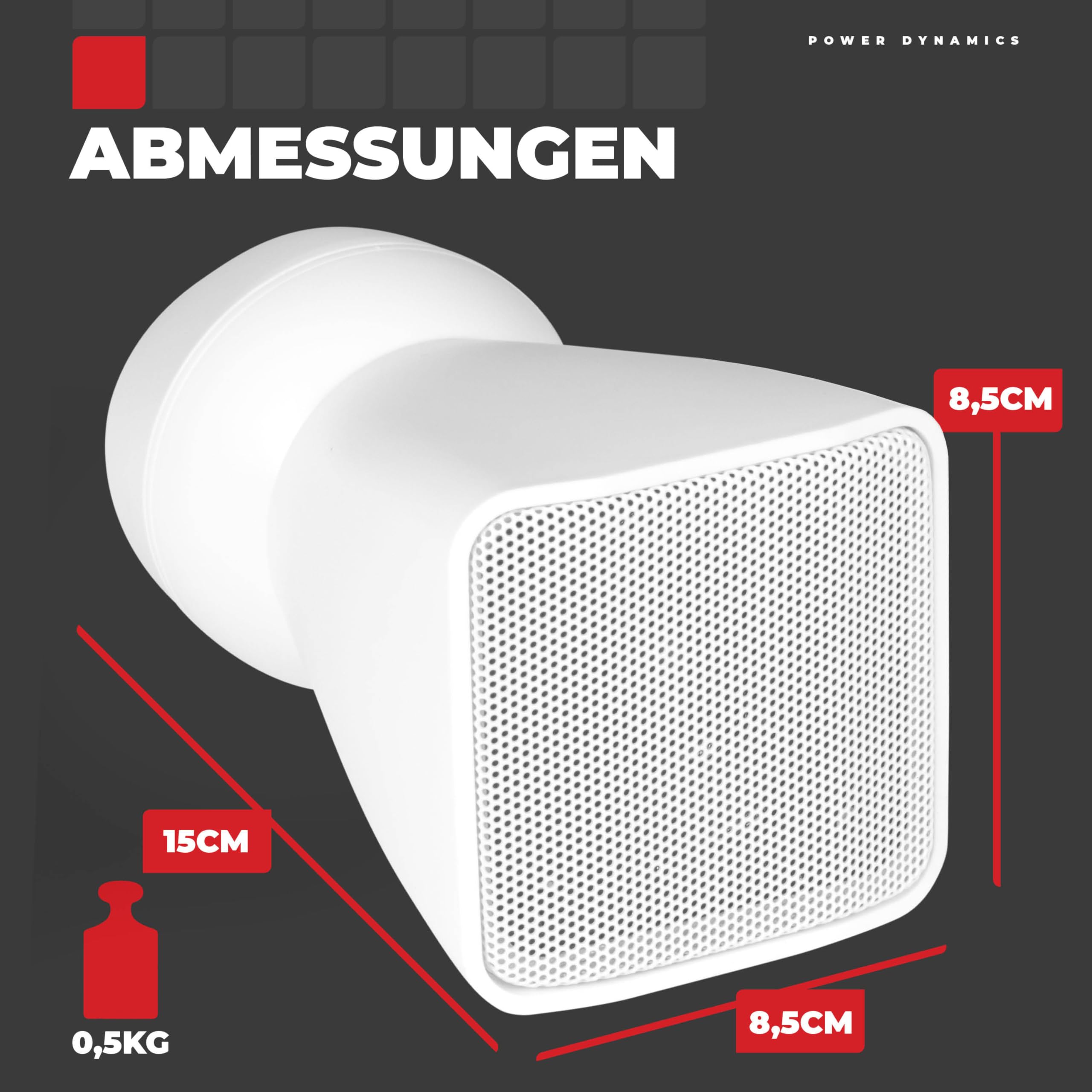 Power Dynamics BSX30W Wandlautsprecher Set Weiß - 2x Passive Lautsprecher 100V 8 Ohm 30 Watt