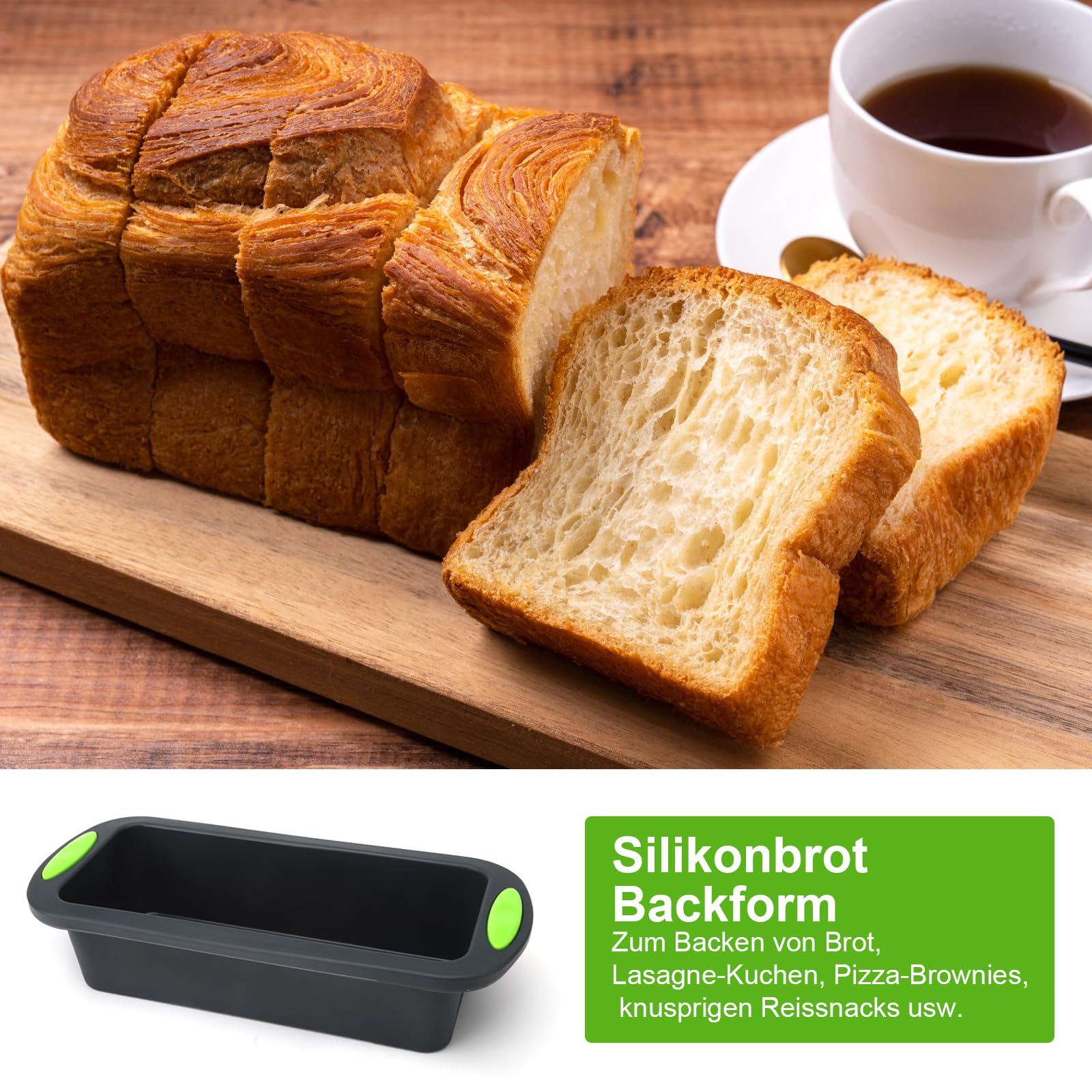 Stampo Per Pane In Silicone 28x12x6.5cm - Senza BPA, Antiaderente | Per Forno, Microonde, Frigorifero - Foto 11