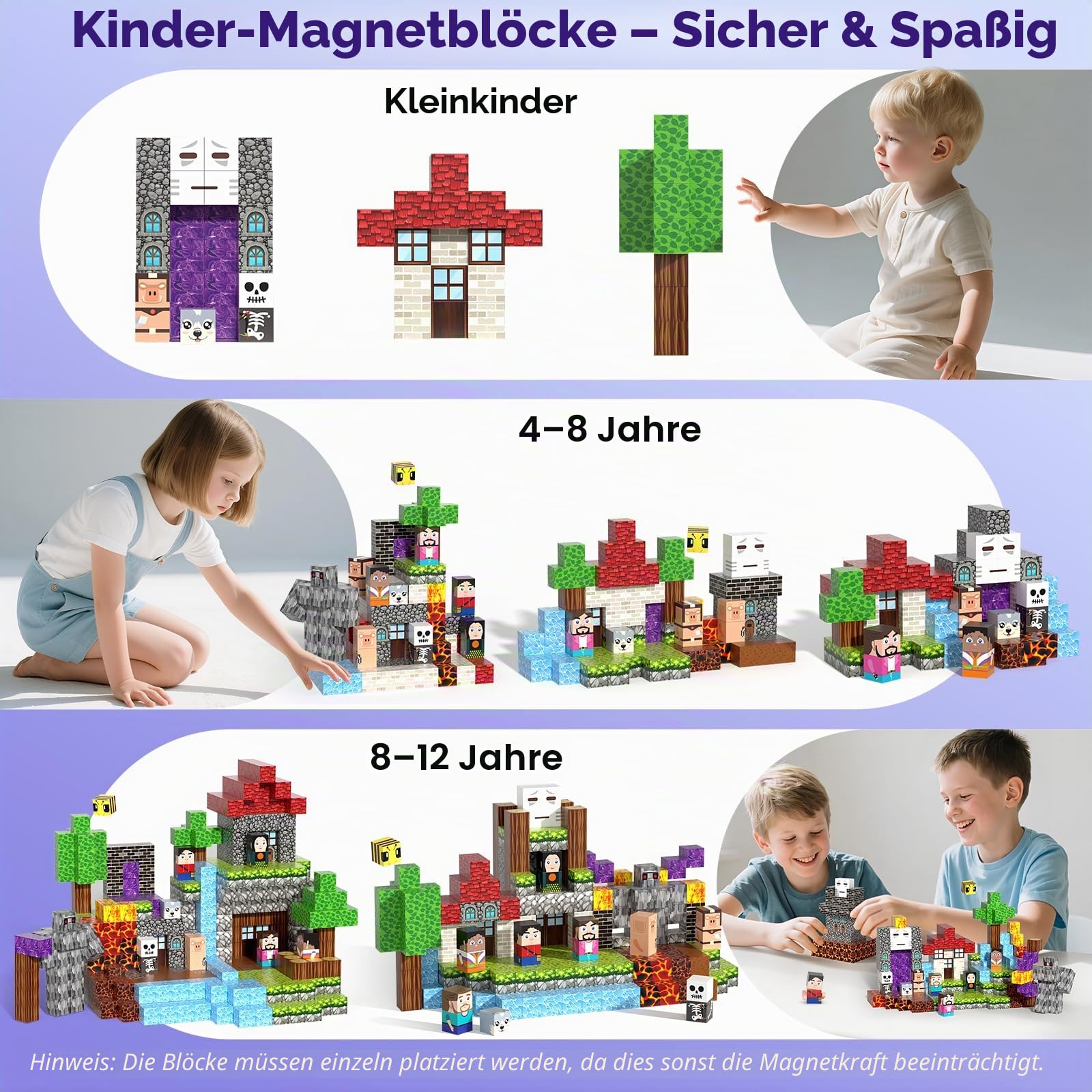 Magnetische Bausteine 150 PCS, Magnetbausteine für 3+ Jahre, Magnet Spielzeug Sets für Kinder Jungen Mädchen, Abenteuer Thema für Geburtstag