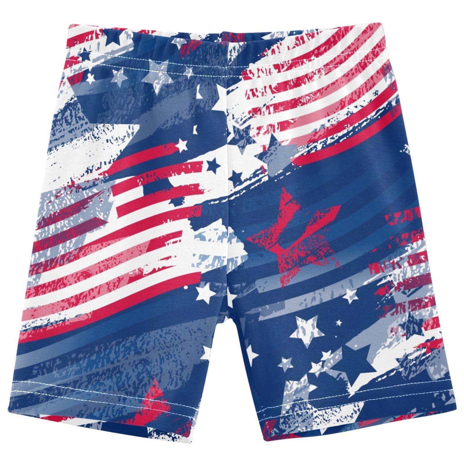 Dallonan Girls Dance Shorts, Toddler Biker Shorts Cartwheel Under Dress Blue Flag Kids Biking Clothes 4-10Y