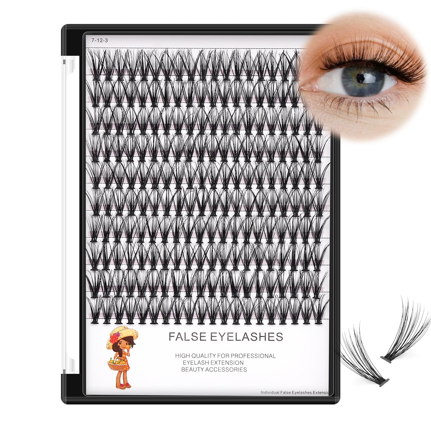 BODERMINCER 20D 8-20mm To Choose 8-10-12-14mm MIX/14-16-18-20mm Mixed Individual Cluster Eyelashes False Eyelash Extensions Individual Eyelash Bunche