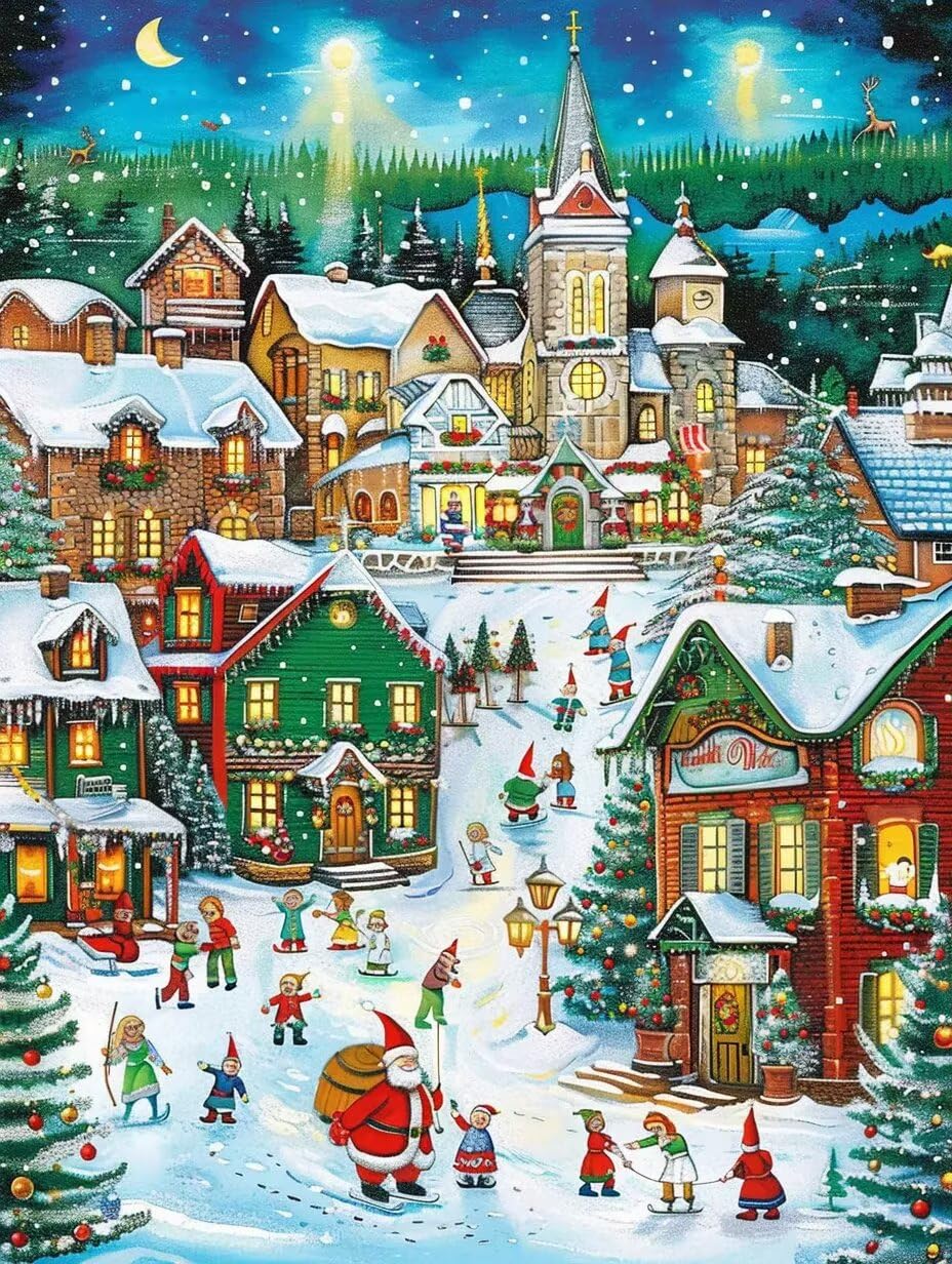 500 Pieces Christmas Scene Jigsaw Puzzle for Adults