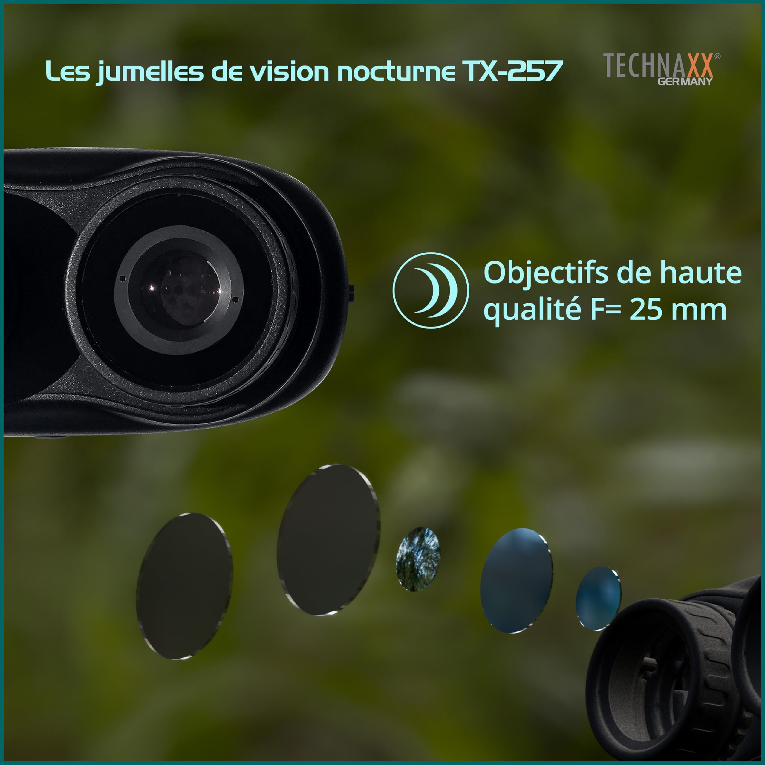 Technaxx Appareil Vision Nocturne – Vidéo Full HD 1080p & Photo 40MP – Grossissement Optique 4X, Zoom Numérique 8X – LED IR 850nm Jusqu’à 150m – Écran IPS 3 Pouces – pour Chasse et Outdoor - TX-257