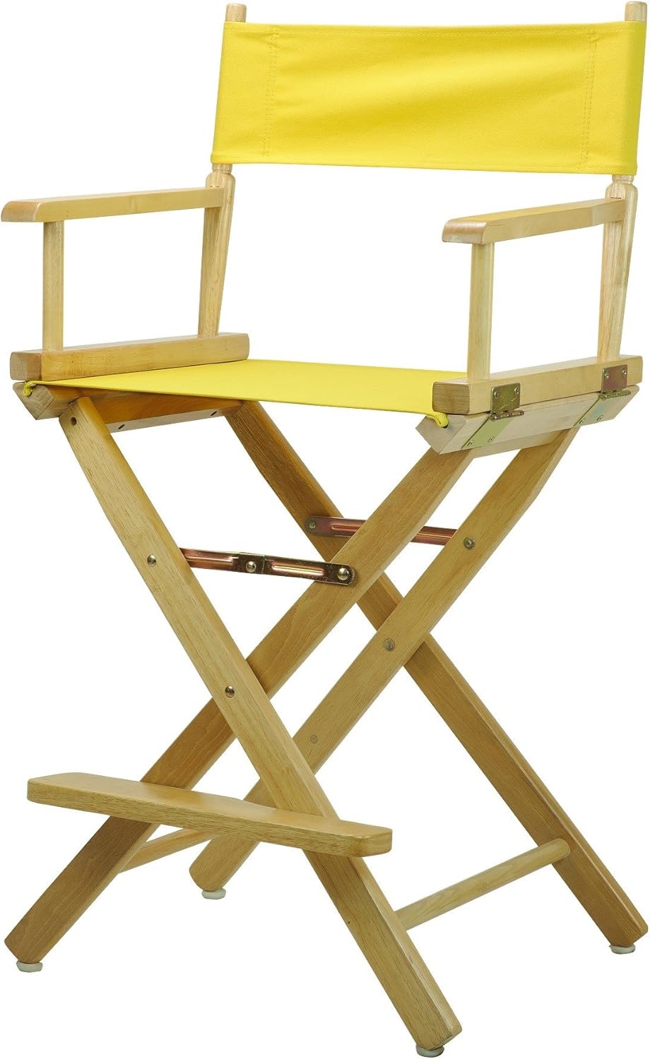 Casual Home 24" Director's Chair Natural Frame with Yellow Canvas, Counter Height