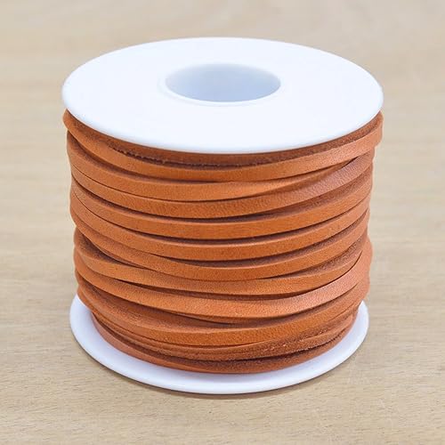Carrete de encaje de cuero naranja quemado piel vaca 18" x 50 pies 5-6 oz Latigo