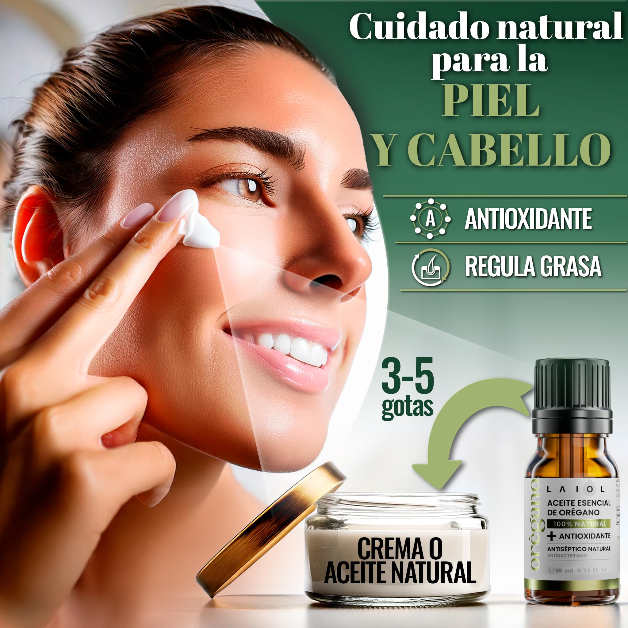 Aceite de Orégano 10 ml - Puro 100% Natural con Carvacrol - Aceite Esencial de Orégano Líquido y Orgánico - Uso Alimentario y Terapéutico - Gotas Concentradas para Bienestar, Defensa y Cuidado