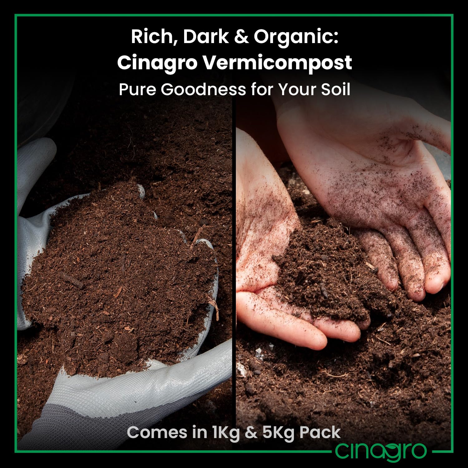 Cinagro Vermicompost 5 Kg, 100% Organic Fertilizer Manure for All Plants 1