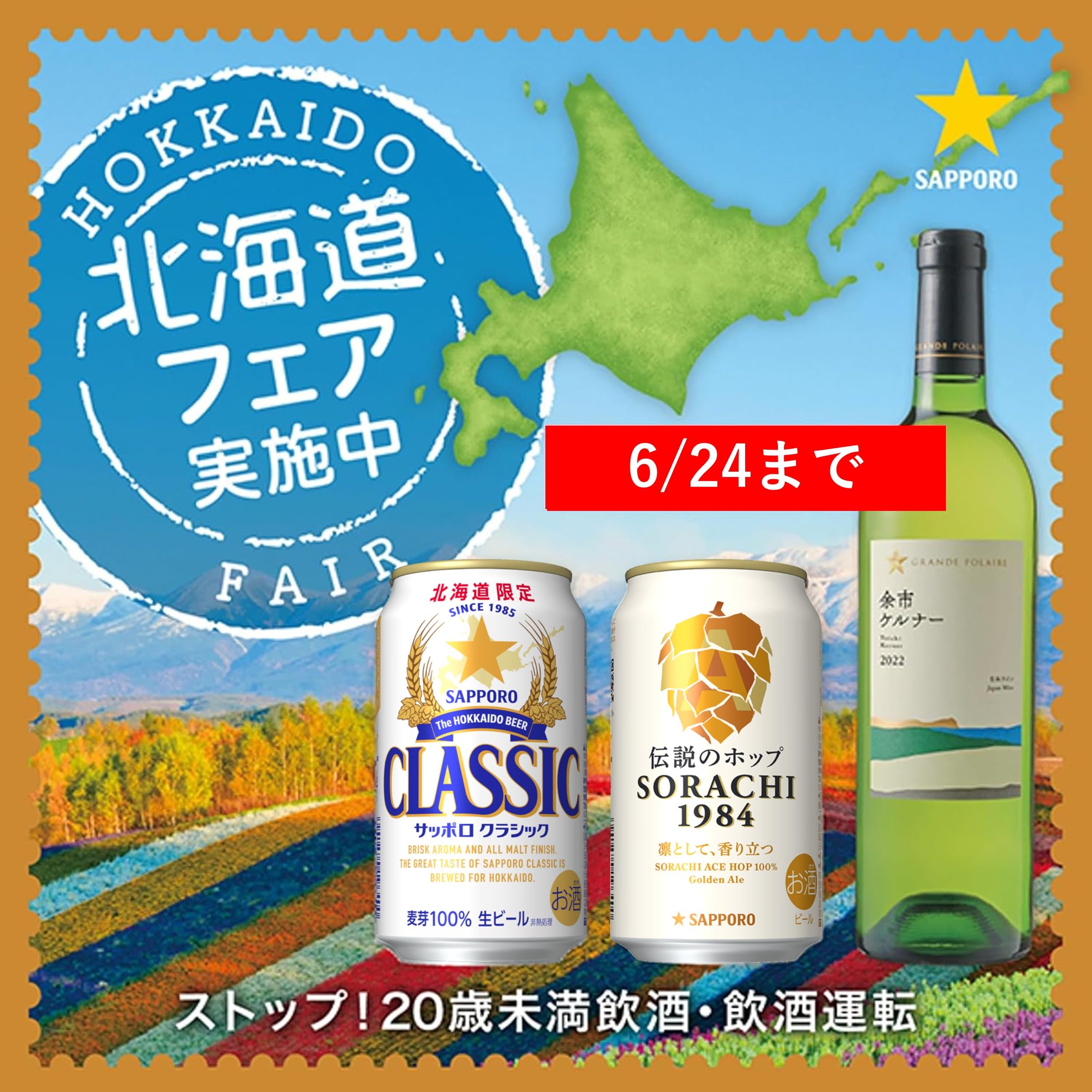 サッポロクラシックビール500ml×24本 北海道フェア中