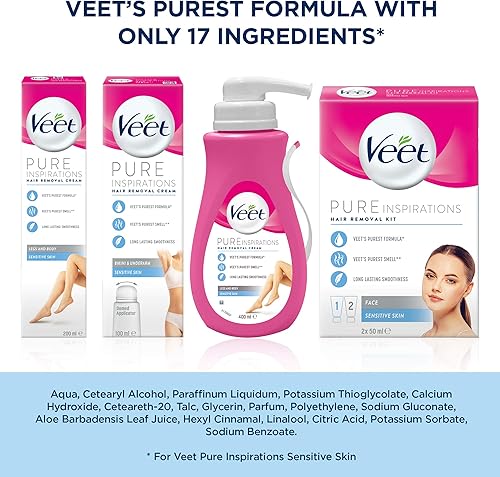 Miniatura 9 de VeetDepilación Crema Piel Sensible con Aloe Vera y Vitamina E 68fl oz