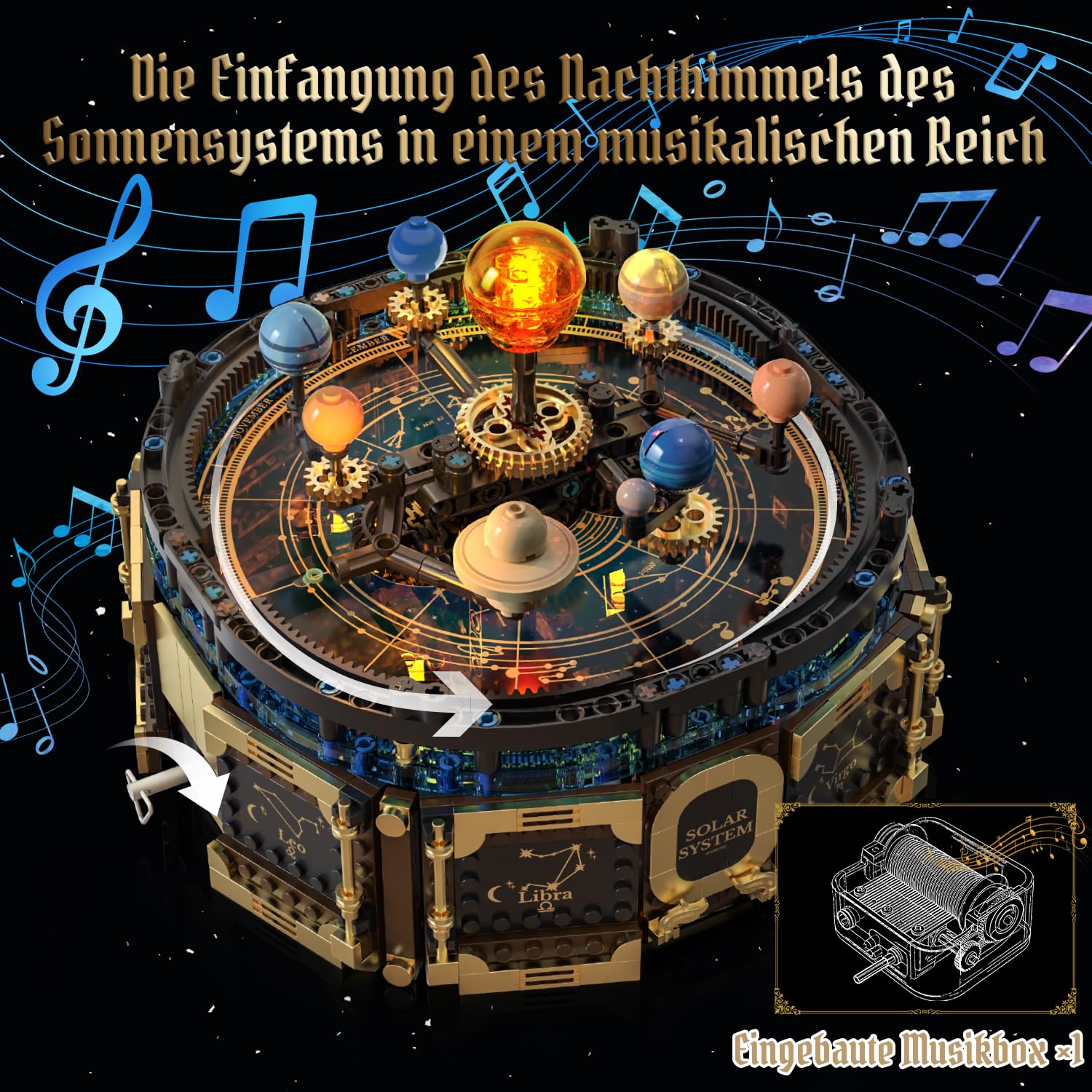 Technic Sistema Solare per Bambini Ragazzi 6-10+ con Musica, 989 Pezzi | Con LED, 8 pianeti, costellazioni e motivi mensili. Regalo perfetto per ragazzi da 7 a 12 anni, adatto per compleanni