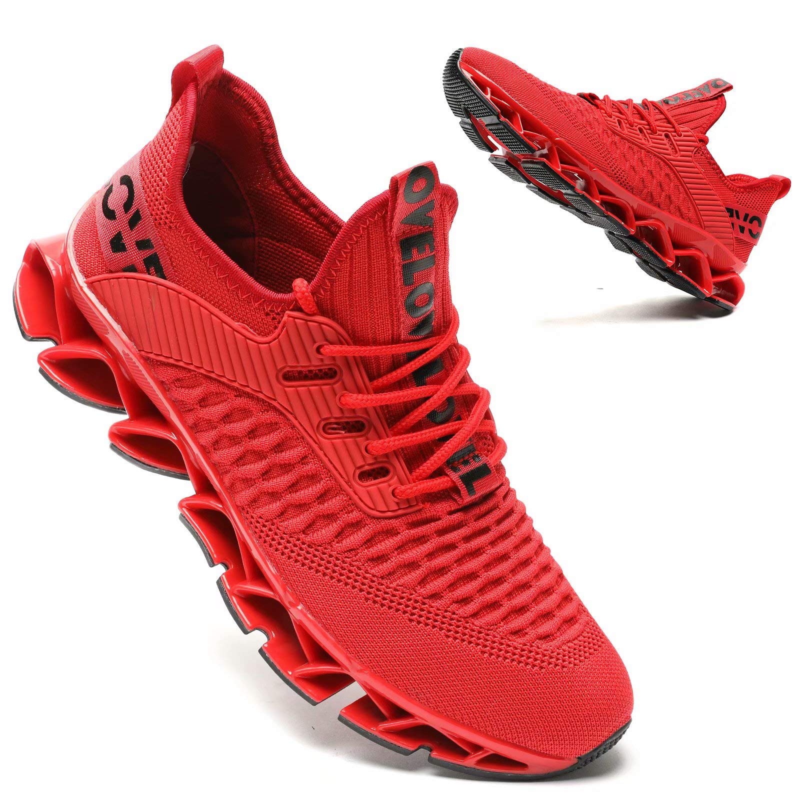 Men's Fashion Sneakers Breathable Mesh Running Shoes Blade Non Slip Soft Sole Casual Athletic Walking Shoes