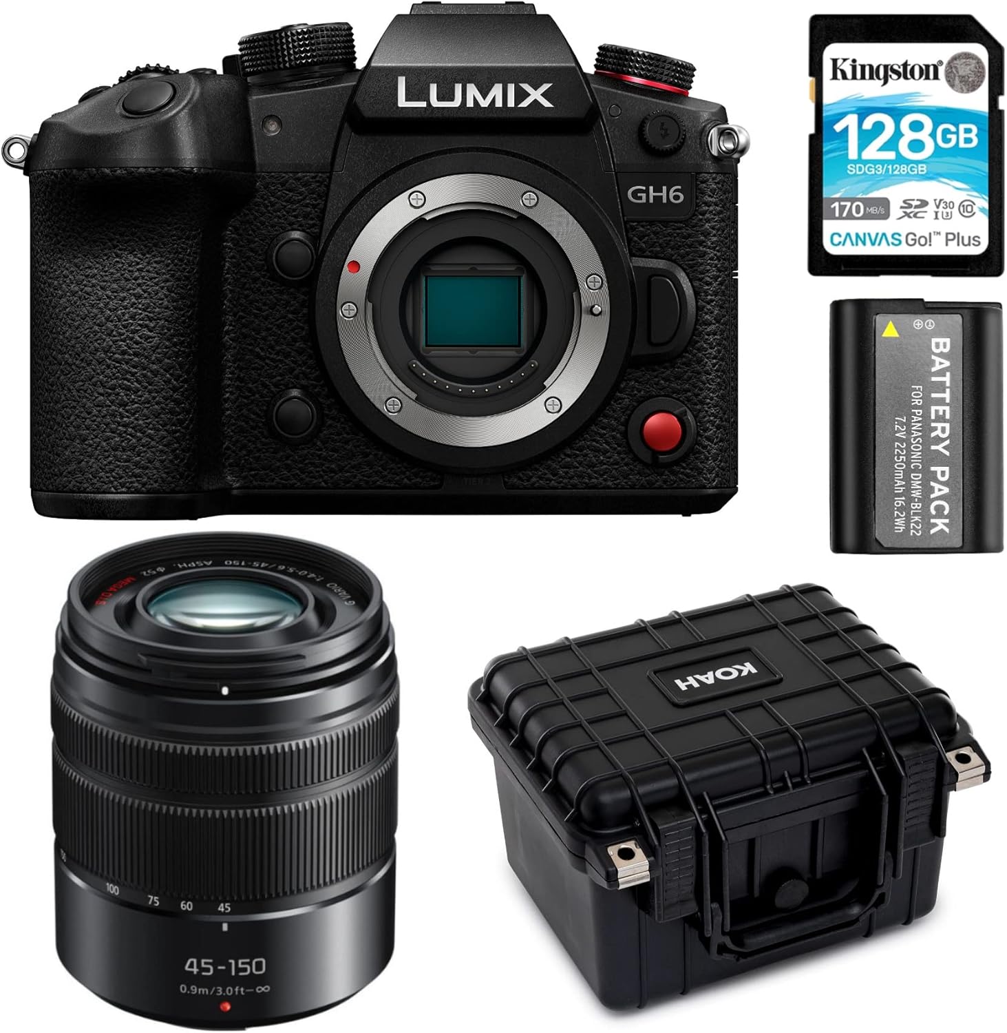 Amazon.com : Panasonic LUMIX GH6 Mirrorless Camera Body Bundle with ...
