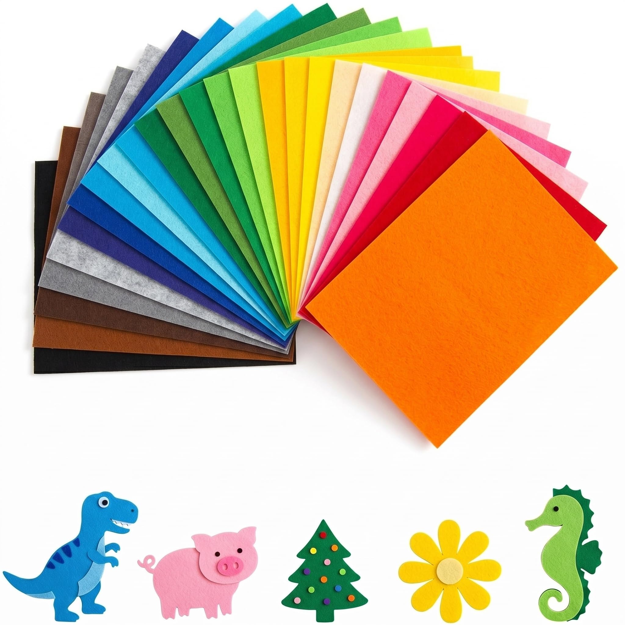 CleaZeny 40pcs 20x30cm Coloured Felt Fabric Sheets, Non-Woven Craft Fabric