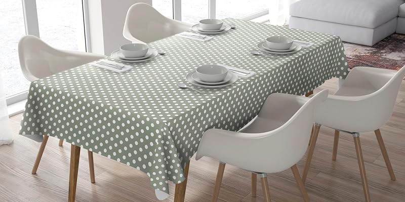 Home Direct Pöttyös PVC Asztalterítő - Könnyen Tisztítható, Vízálló Abrosz, Zsálya Zöld Színben, 100x140 cm, Téglalap Alakú