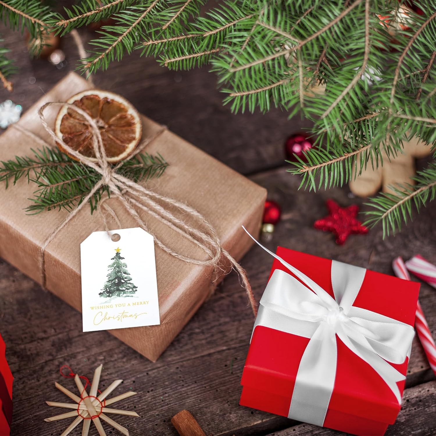 96 Pcs Premium Christmas Gift Tags Elegant Gift Tags for Christmas Presents, Happy Holiday Present Xmas Labels for Personalized Wrapping, Bulk Merry Xmas Paper Name Labels for Presents - Image 7