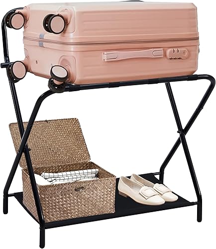 Miniatura 2 de KB Designs - Soporte plegable de metal para maleta, color negro Negro -,Oro,Cromado