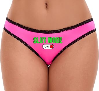 Knaughty Knickers Slut Mode Is On - Gaming Fun - Gamer Girl Guy - Slutty - Pink and Black Bikini Panties Adult Flirty Fun