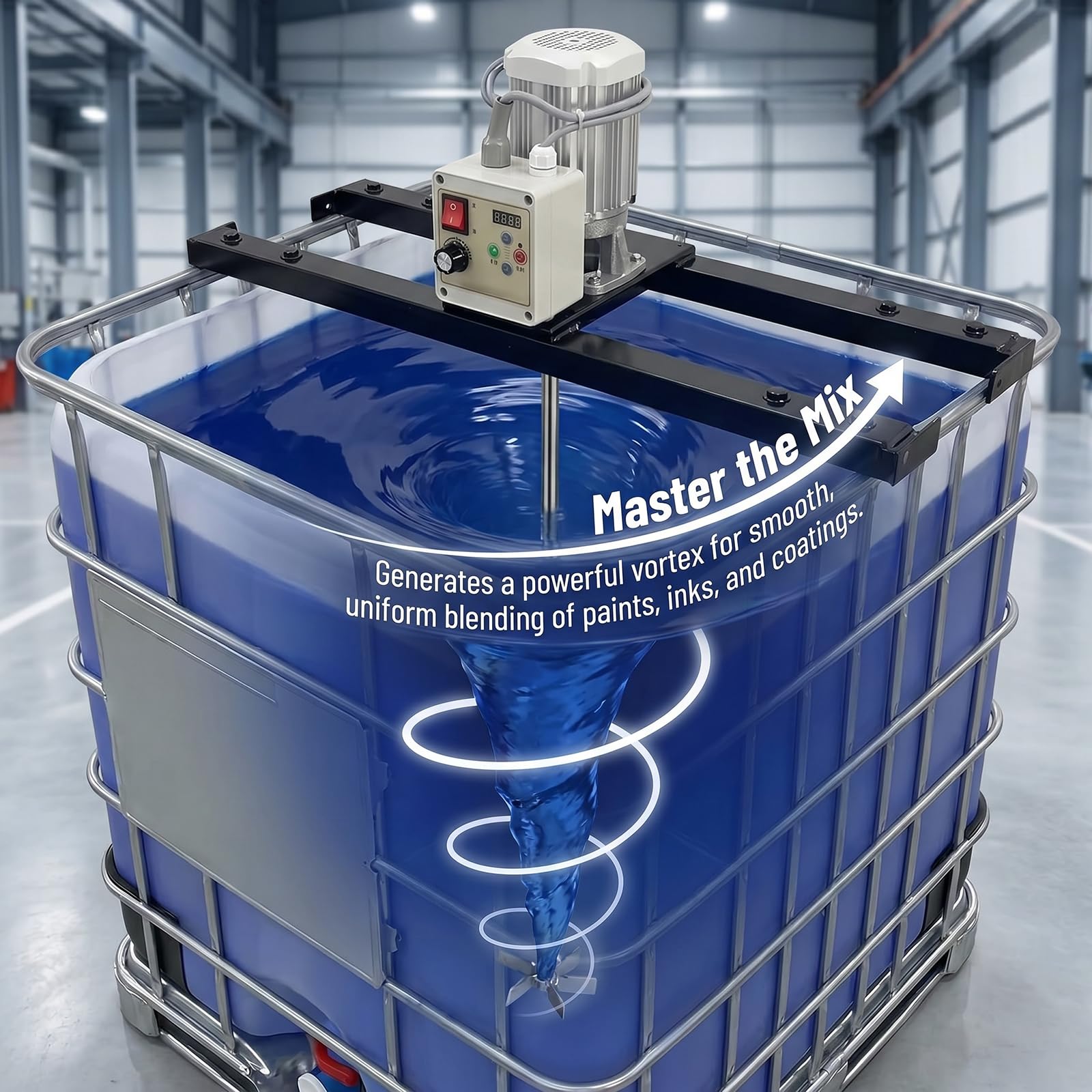 Mischpult, 265 Gallonen, 304 Edelstahl, zusammenklappbarer Propeller, elektrische Tankmischmaschine, Farbrührer, 2100 W, Klemmhalterung, verstellbare Halterung, Überlastschutz B