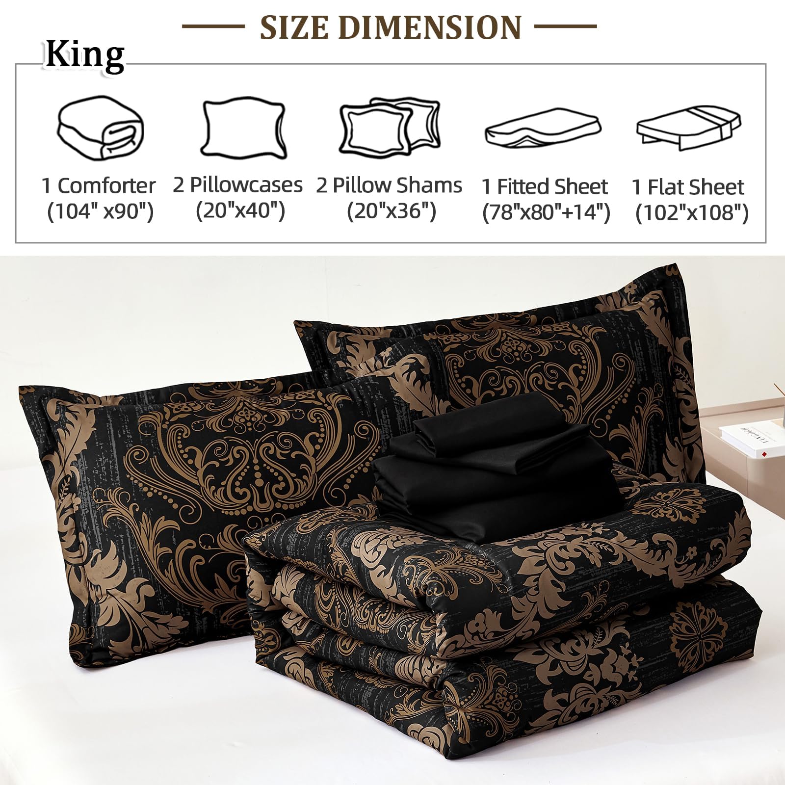 WONGS BEDDING 7-teiliges Schmusetuch Set Damast Schmusetuch Bettgarnitur YS01AB090659F7U-A