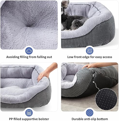 Miniatura 3 de INVENHO Cama para perros pequeños para perros pequeños, camas para gatos de interior, lavable, cama ortopédica para perros, cama cálida suave y