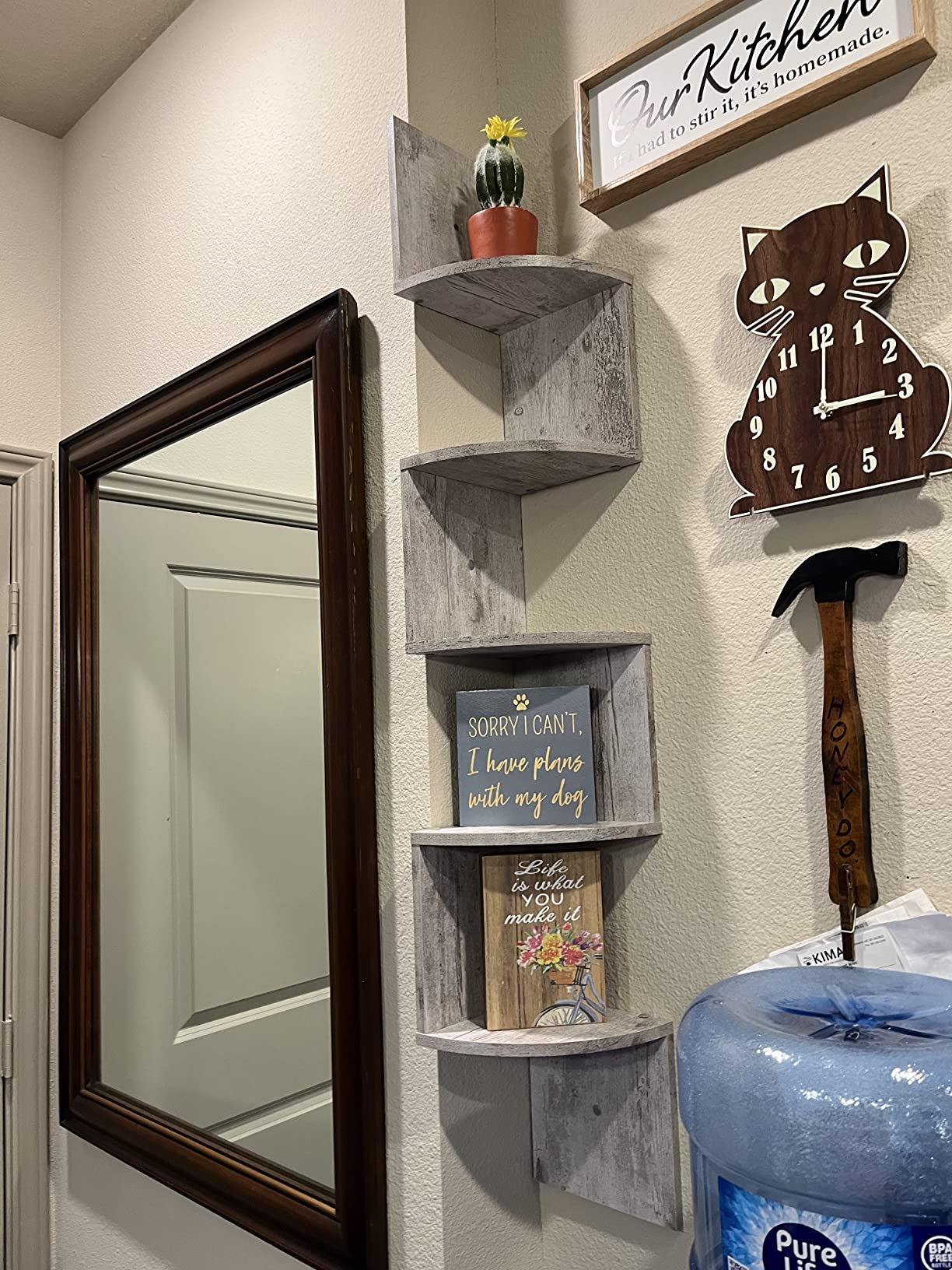 4/mo Finance Greenco 5 Tier Wall Mount Corner Shelves Gray Finish