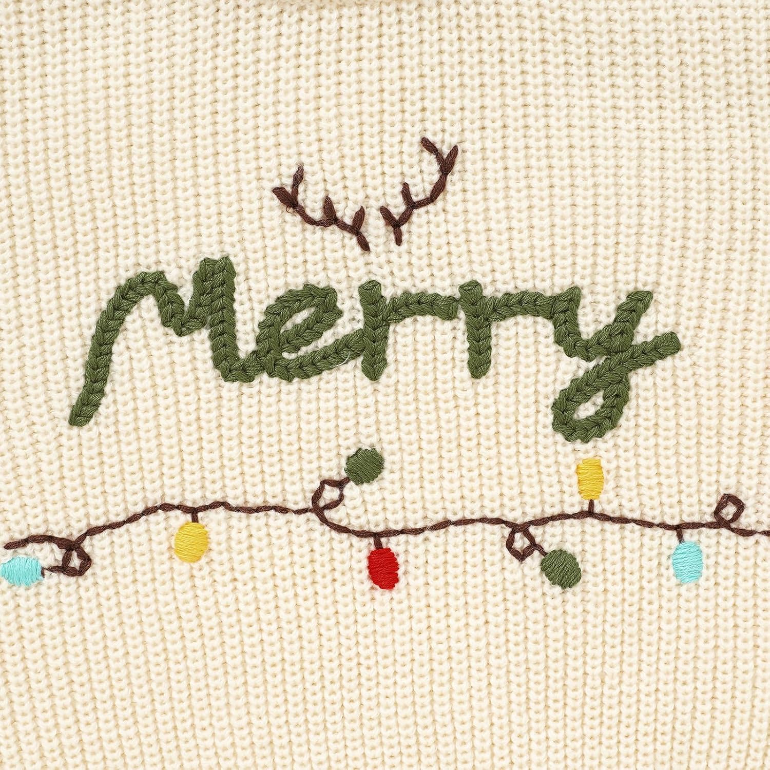 Toddler Girl/Boy Christmas Sweater Merry Hand Embroidered Sweater Knitted Pullover Winter - Image 7